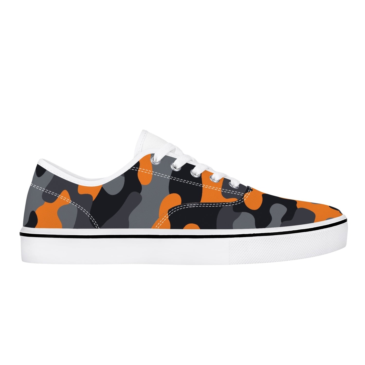 Camo Skate Shoes | Orange, Black, and Gray Camouflage Camo Colors