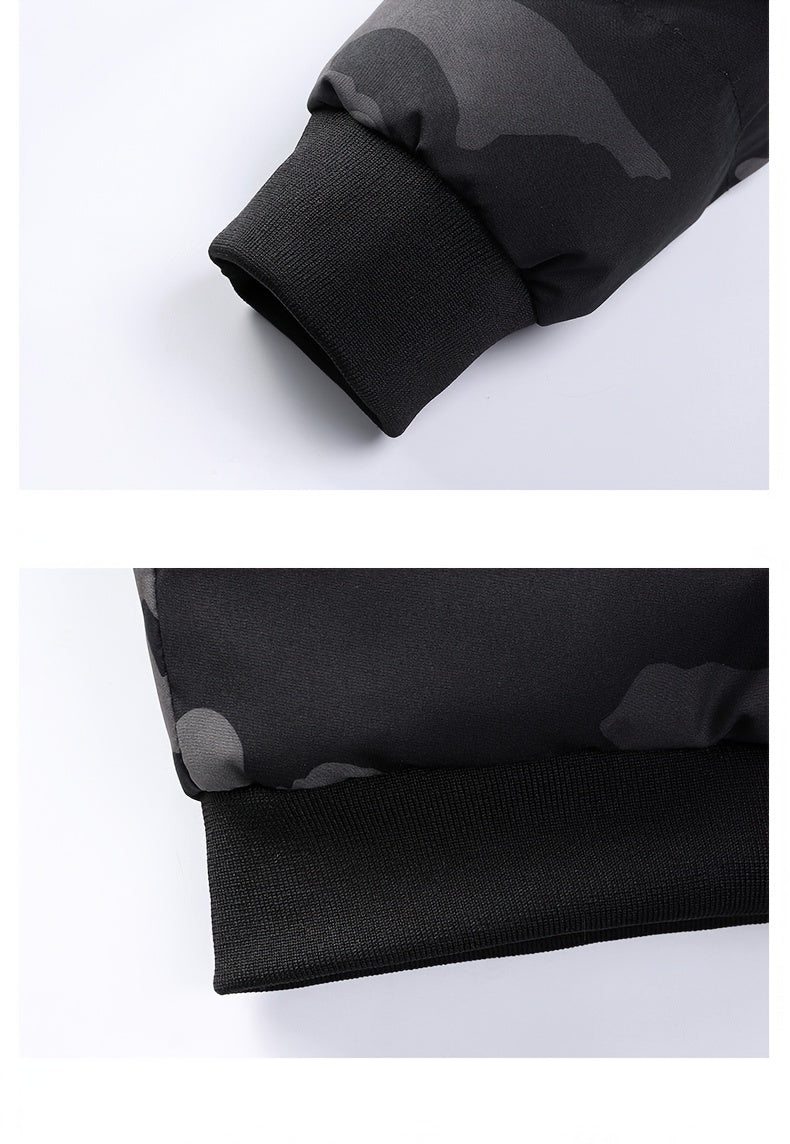 Men's Camo Hooded Jacket: Comfy, Warm Outerwear for Autumn/Winter Camo Colors