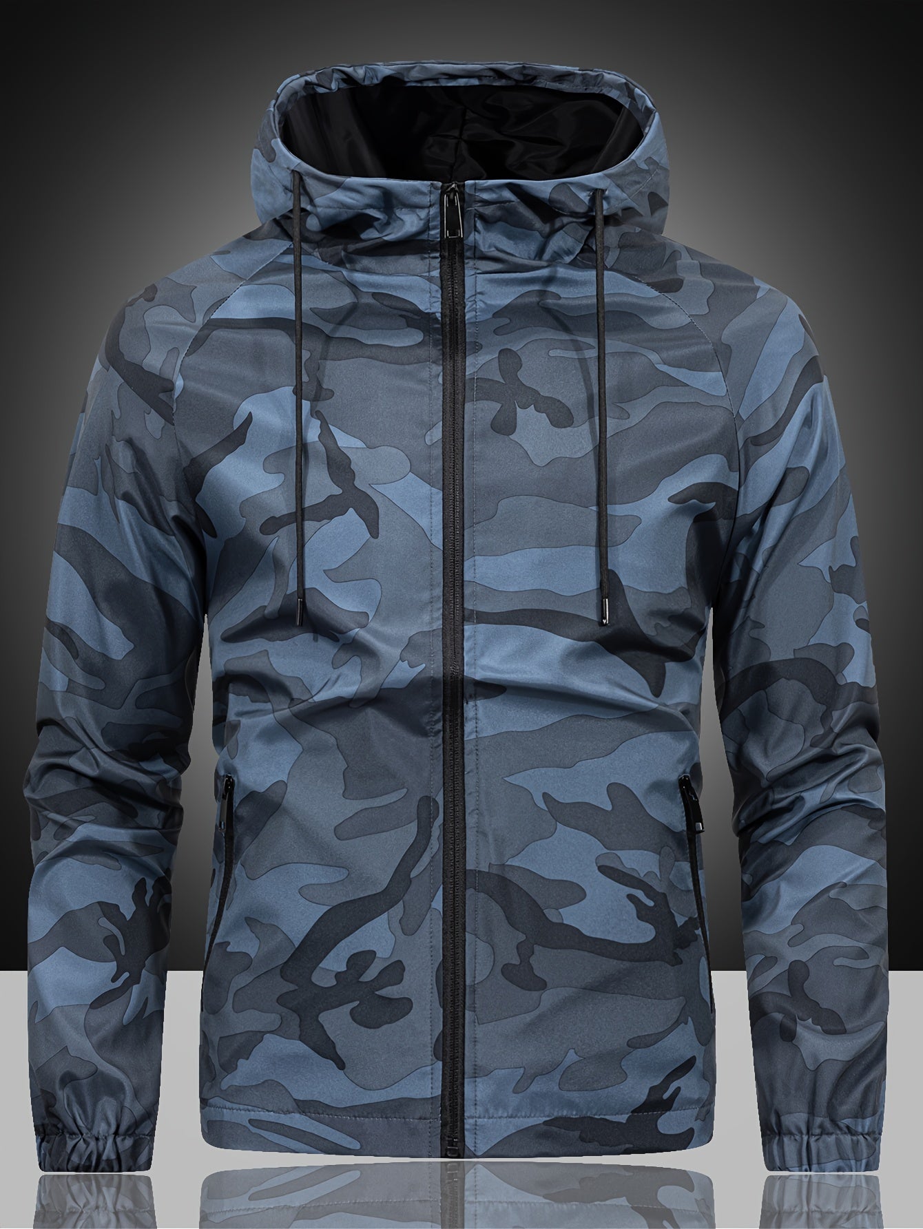 Long Sleeve Hooded Zipper Jacket for Men Camo Colors
