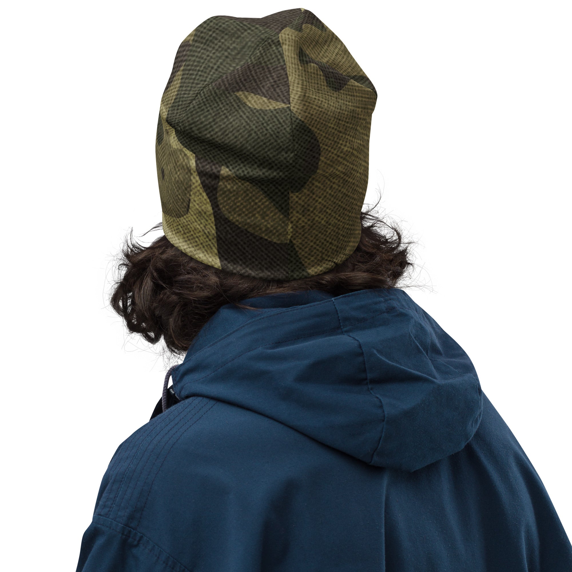 Camouflage Beanie | Green Fabric Design Camo Colors