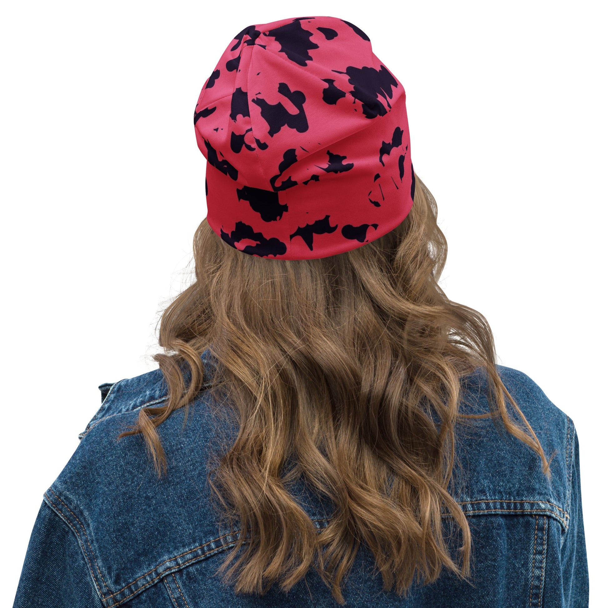 Pink Leopard Beanie with Black Spots | Camo Colors