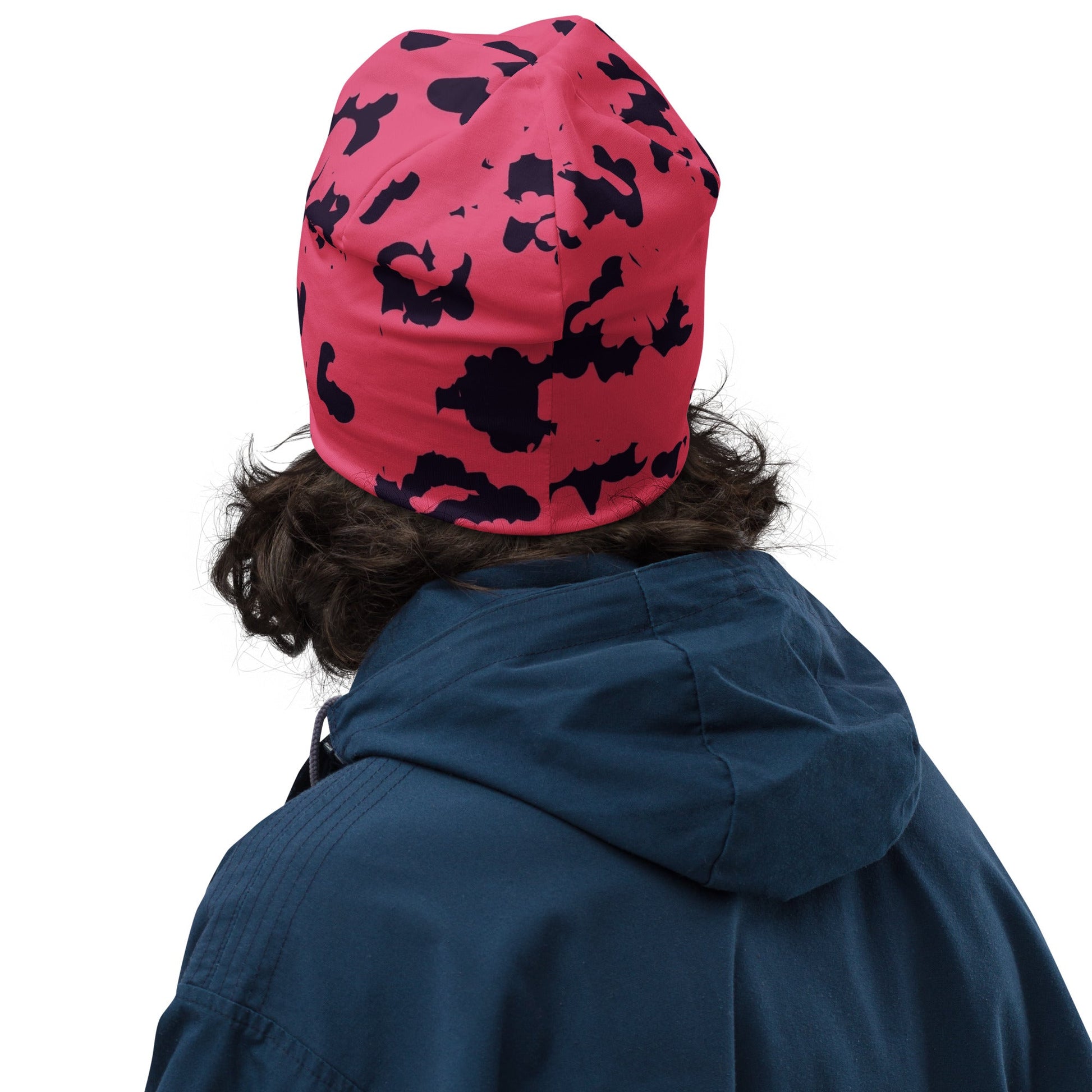 Pink Leopard Beanie with Black Spots | Camo Colors