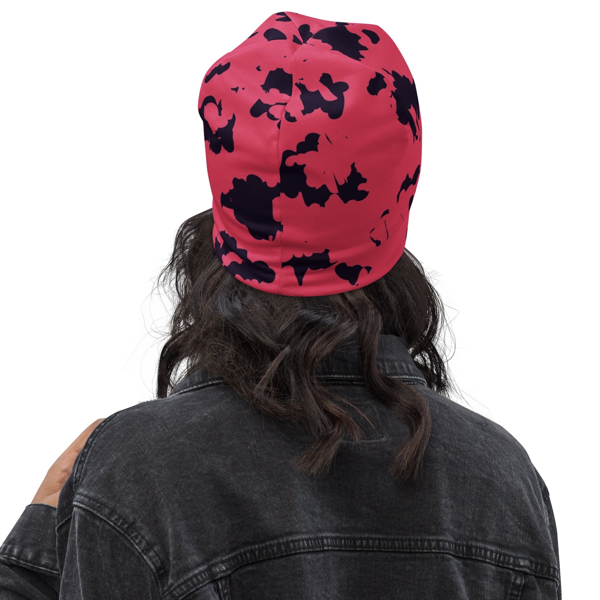 Pink Leopard Beanie with Black Spots | Camo Colors