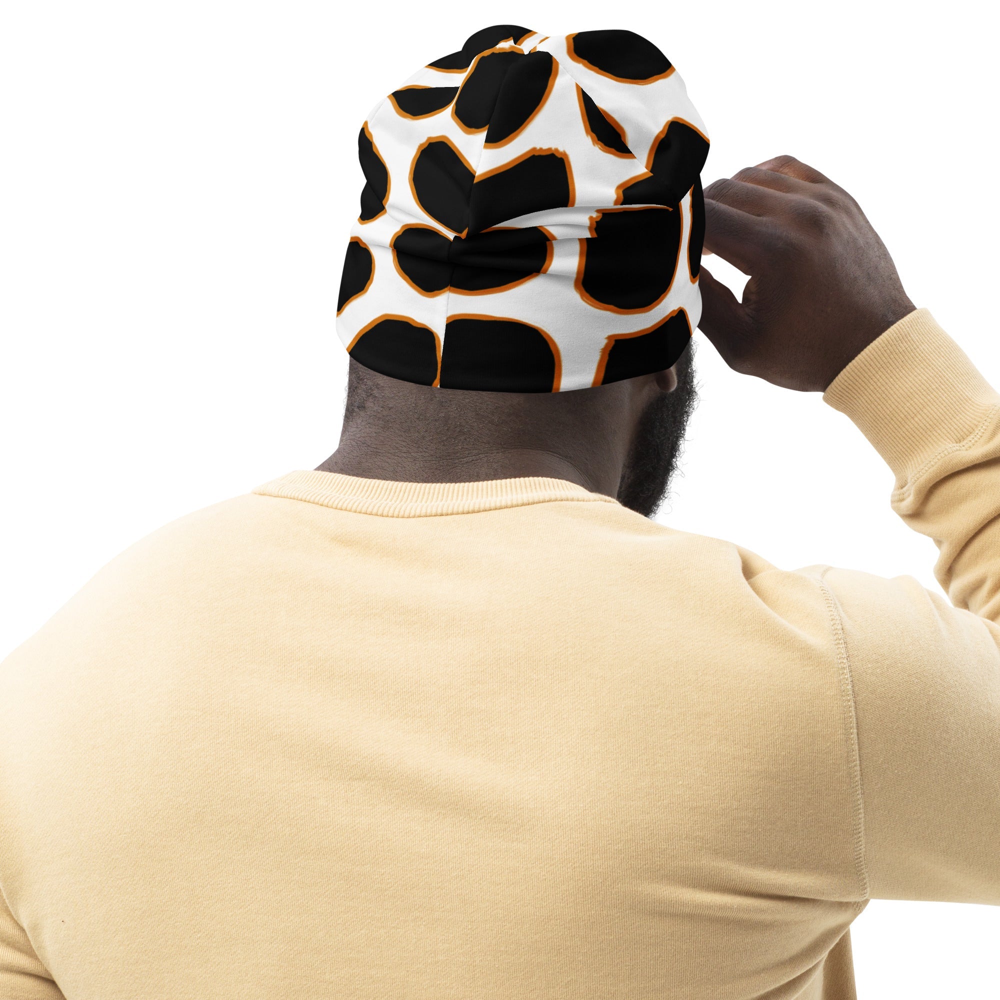 Giraffe Inspired Beanie in White and Black | Camo Colors