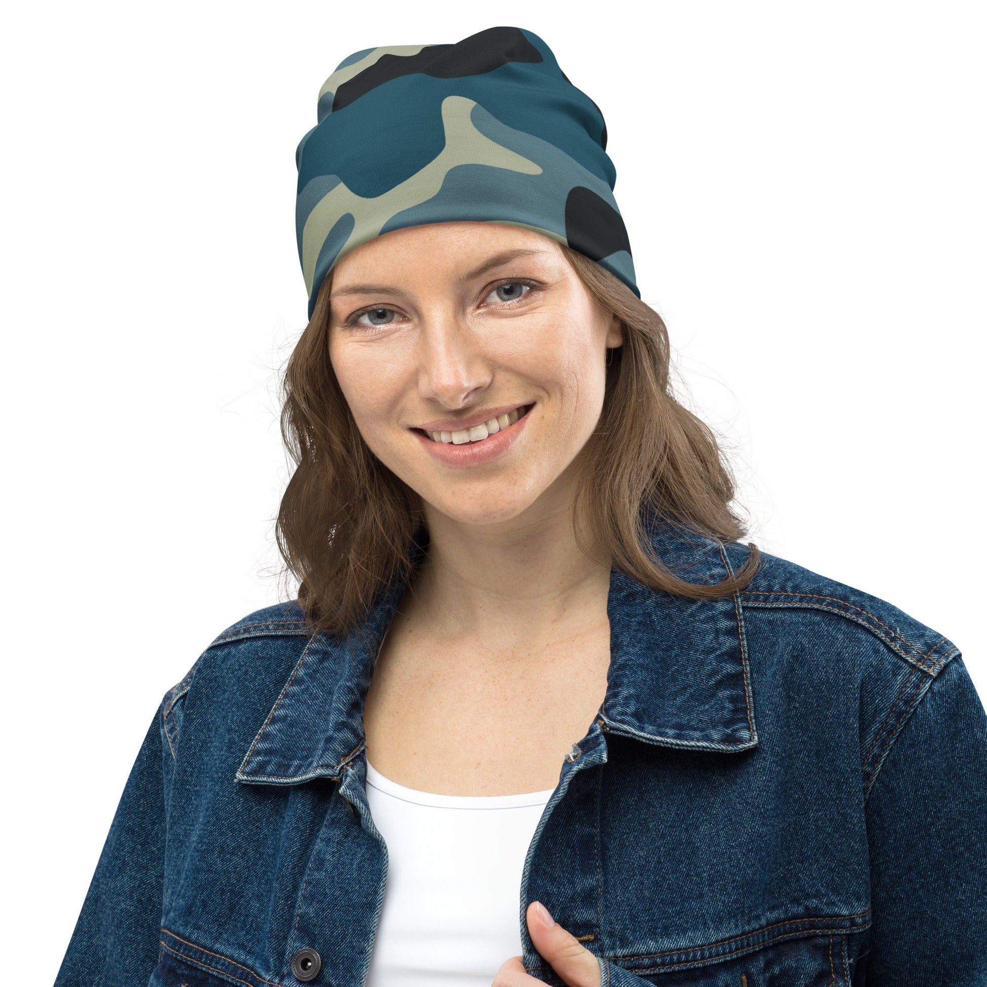 Camo Beanie in Shades of Blue and Charcoal | Camo Colors