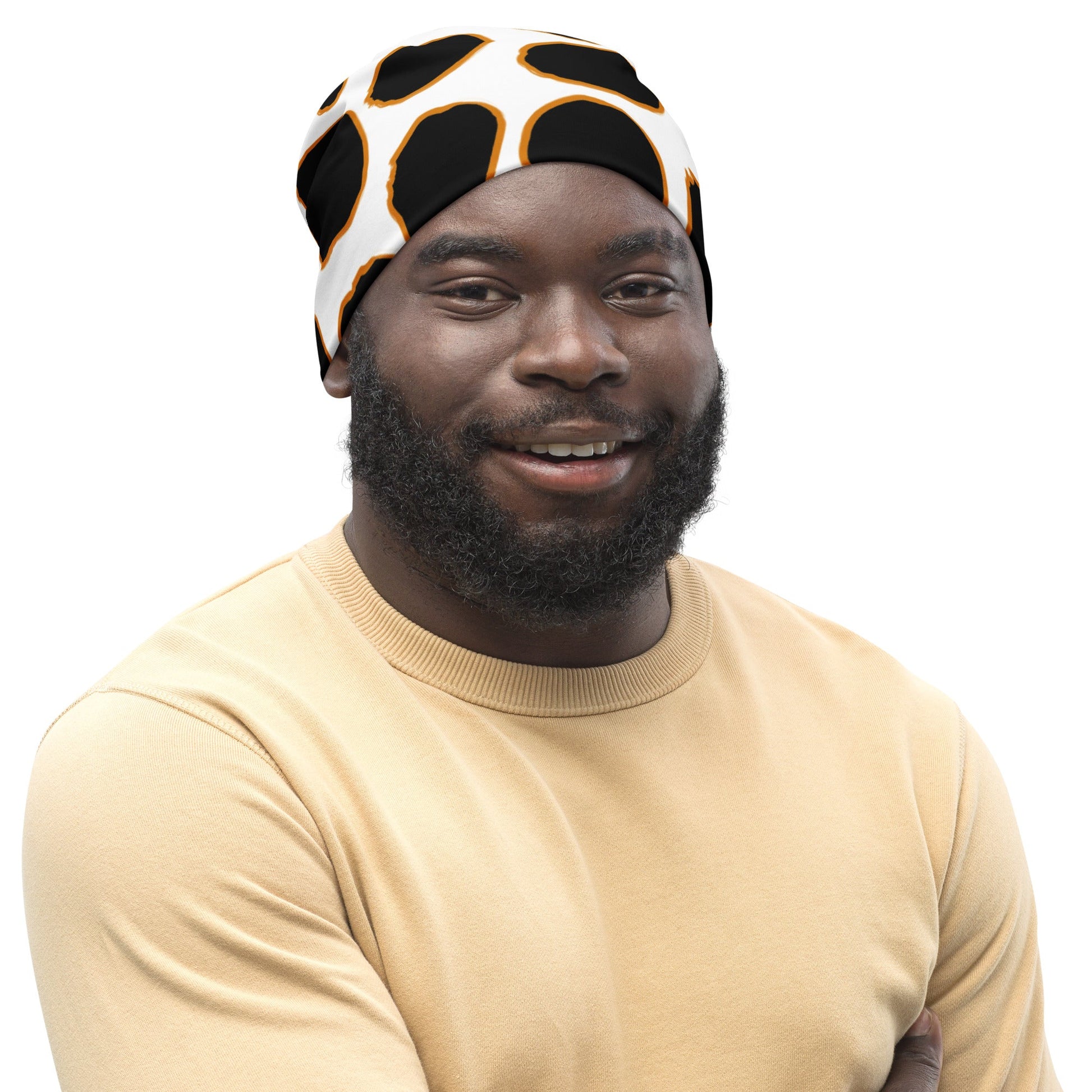 Giraffe Inspired Beanie in White and Black | Camo Colors