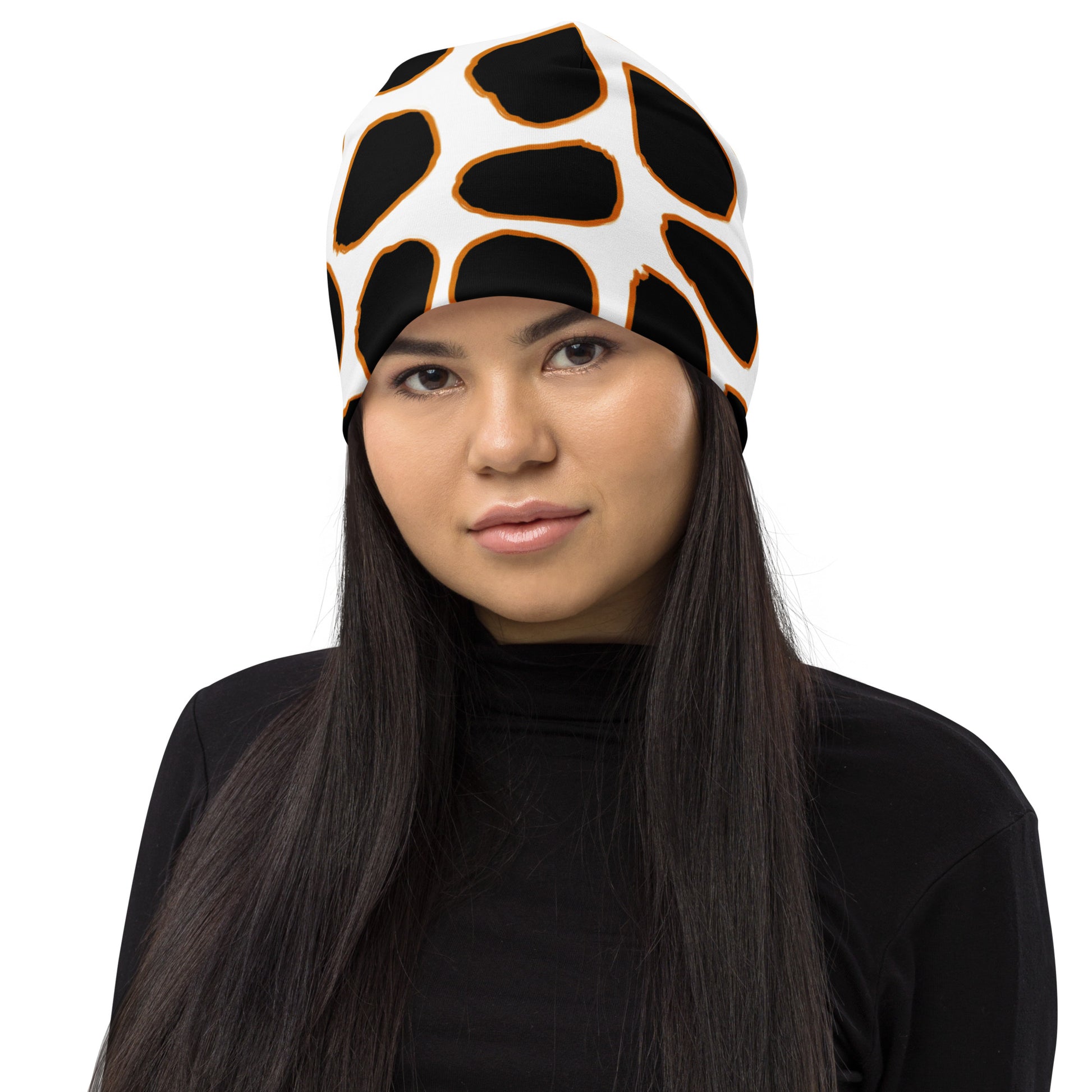 Giraffe Inspired Beanie in White and Black | Camo Colors