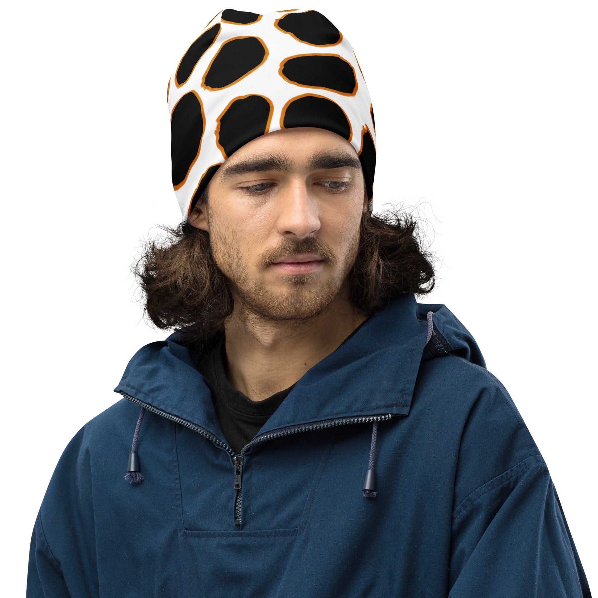 Giraffe Inspired Beanie in White and Black | Camo Colors