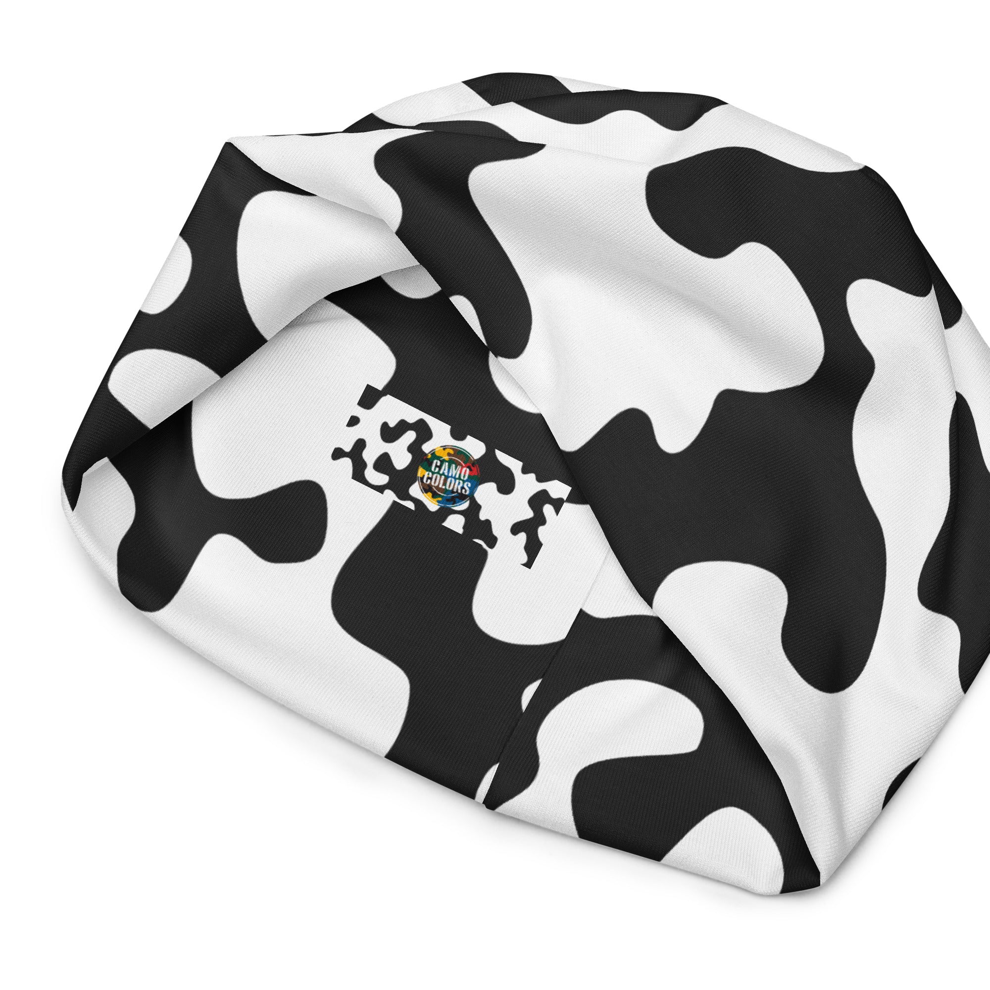 Camo Beanie in Black and White Cow Print | Camo Colors