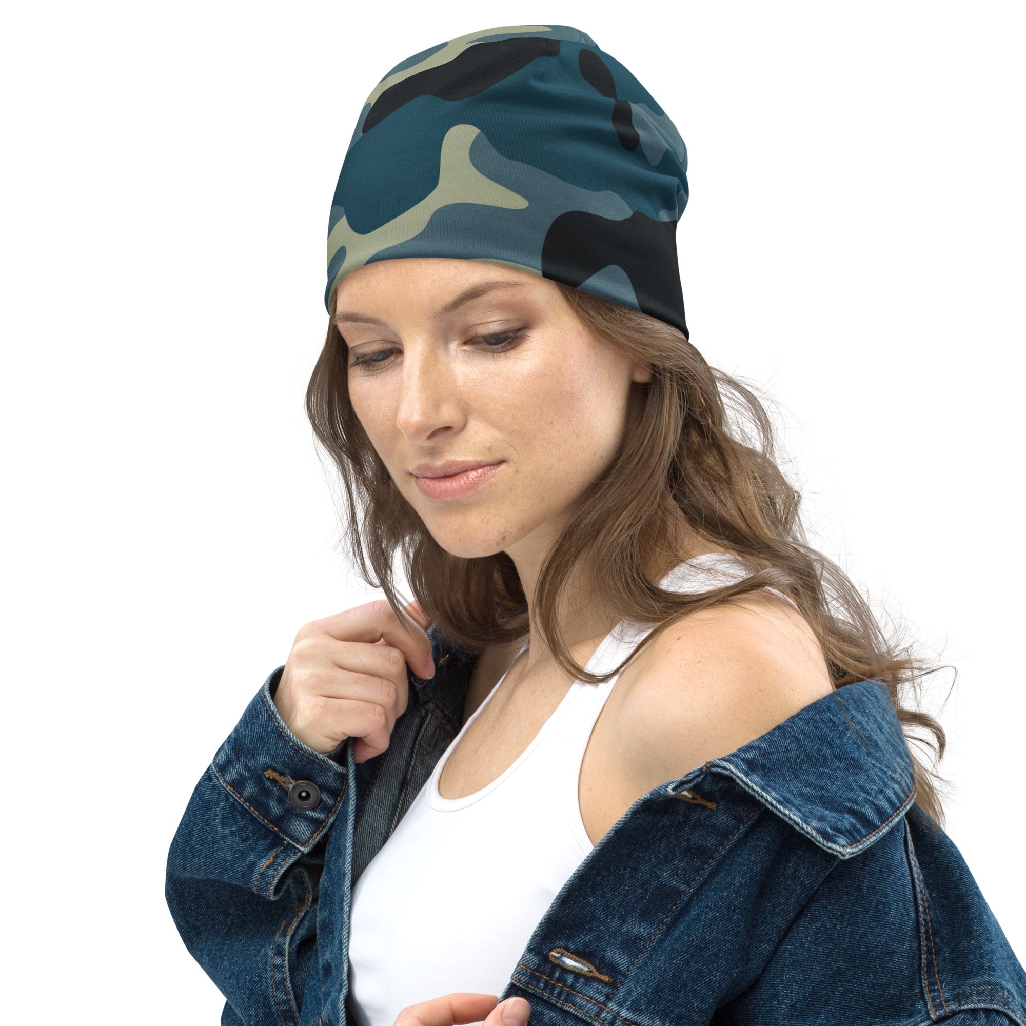 Camo Beanie in Shades of Blue and Charcoal | Camo Colors