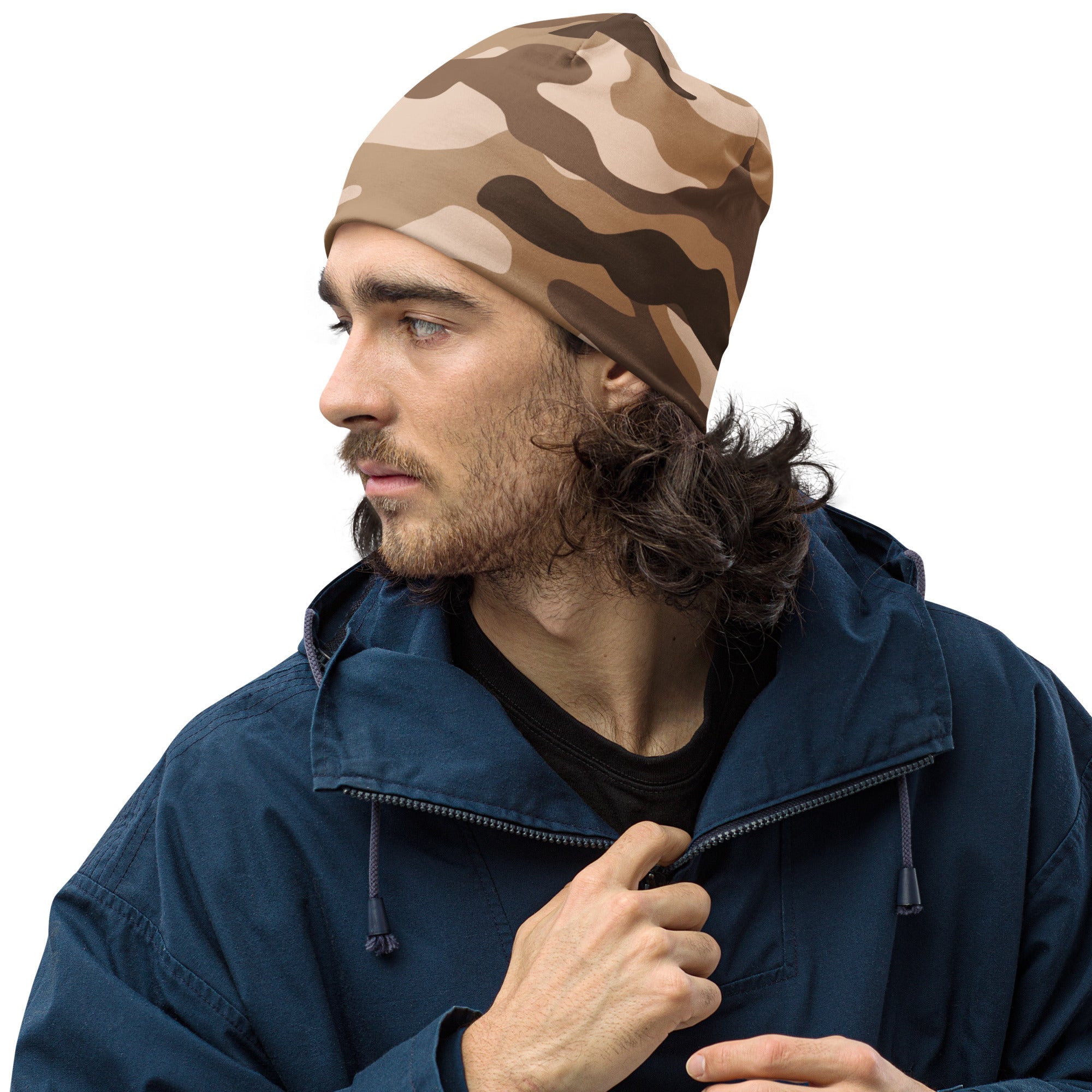 Camo Beanie in Shades of Brown | Military Style | Camo Colors