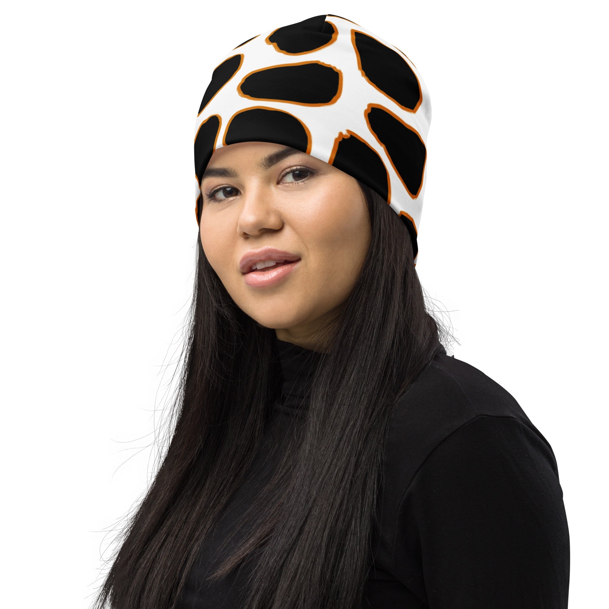 Giraffe Inspired Beanie in White and Black | Camo Colors