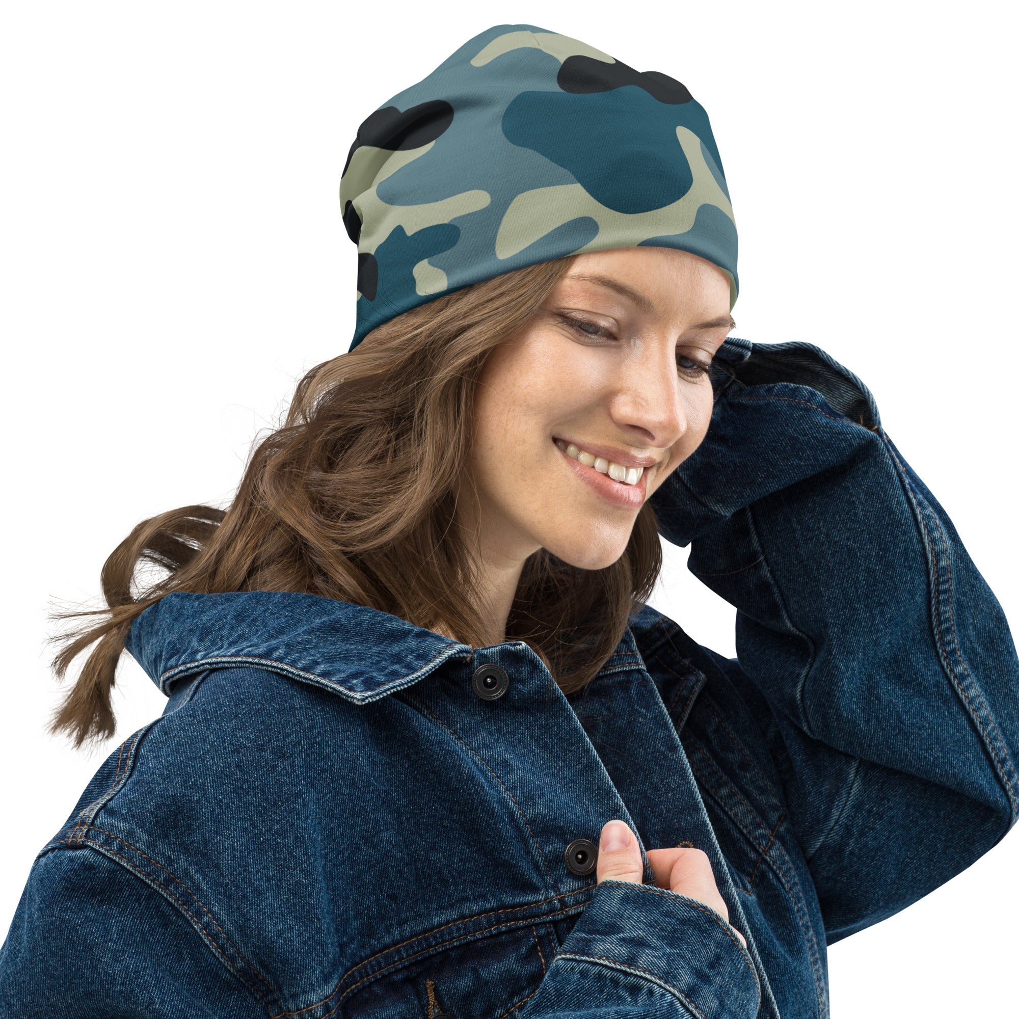 Camo Beanie in Shades of Blue and Charcoal | Camo Colors