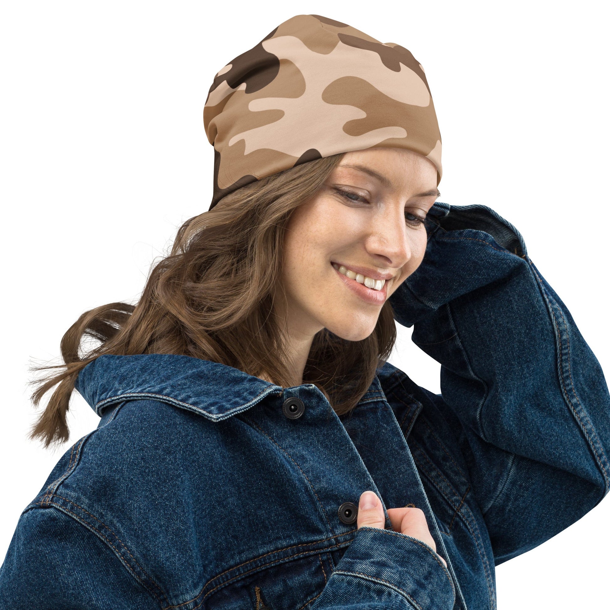 Camo Beanie in Shades of Brown | Military Style | Camo Colors