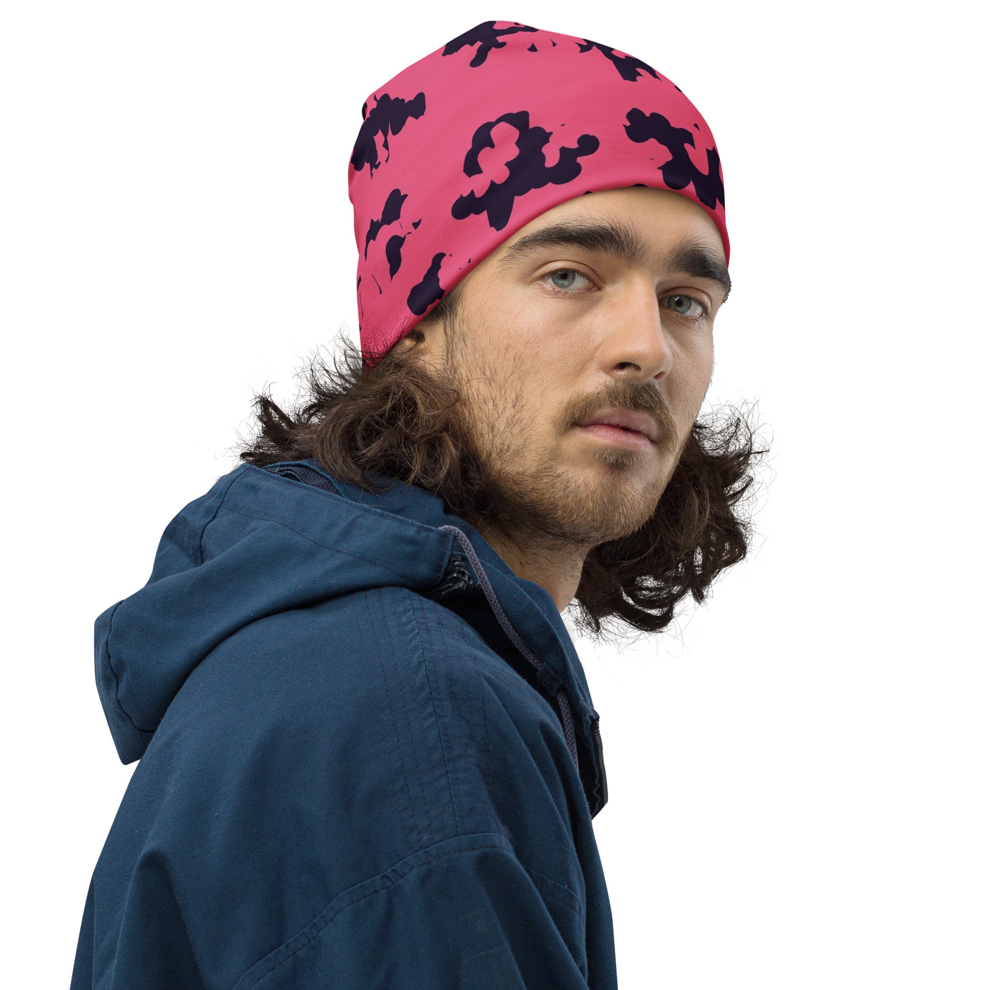 Pink Leopard Beanie with Black Spots | Camo Colors