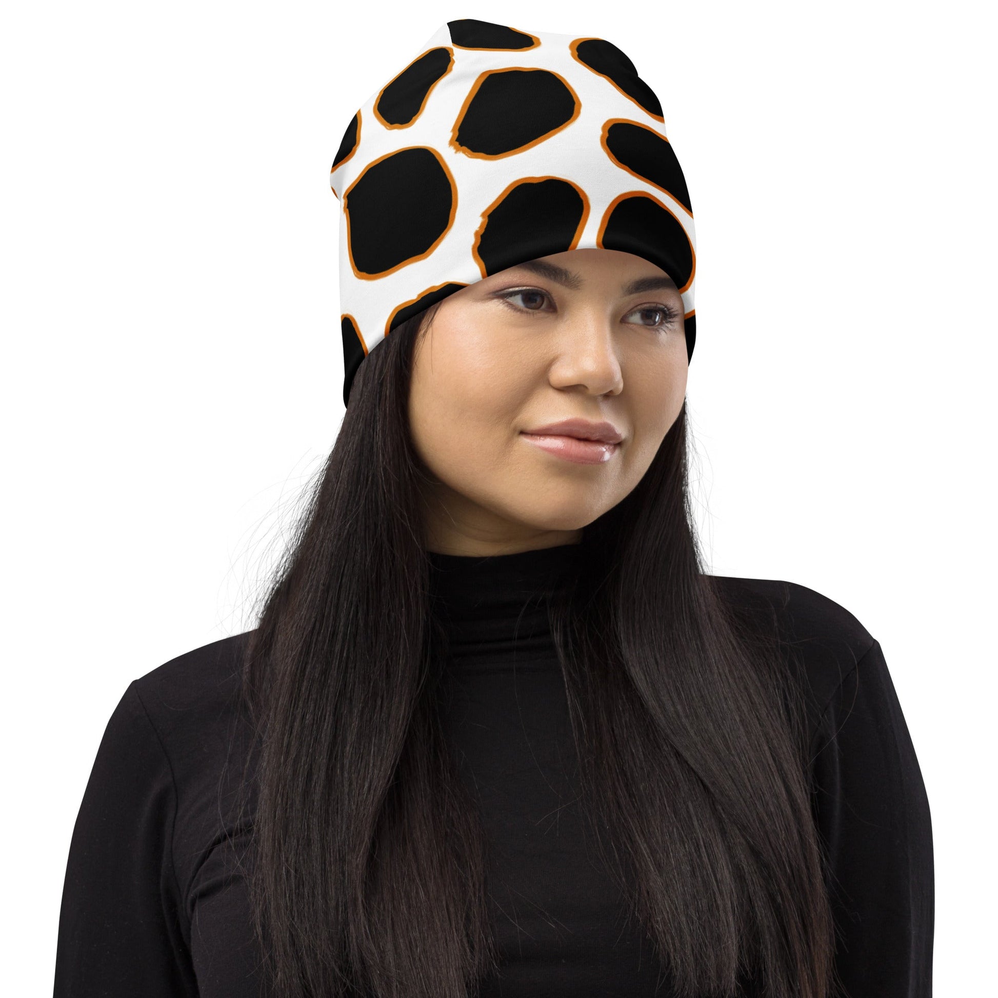 Giraffe Inspired Beanie in White and Black | Camo Colors