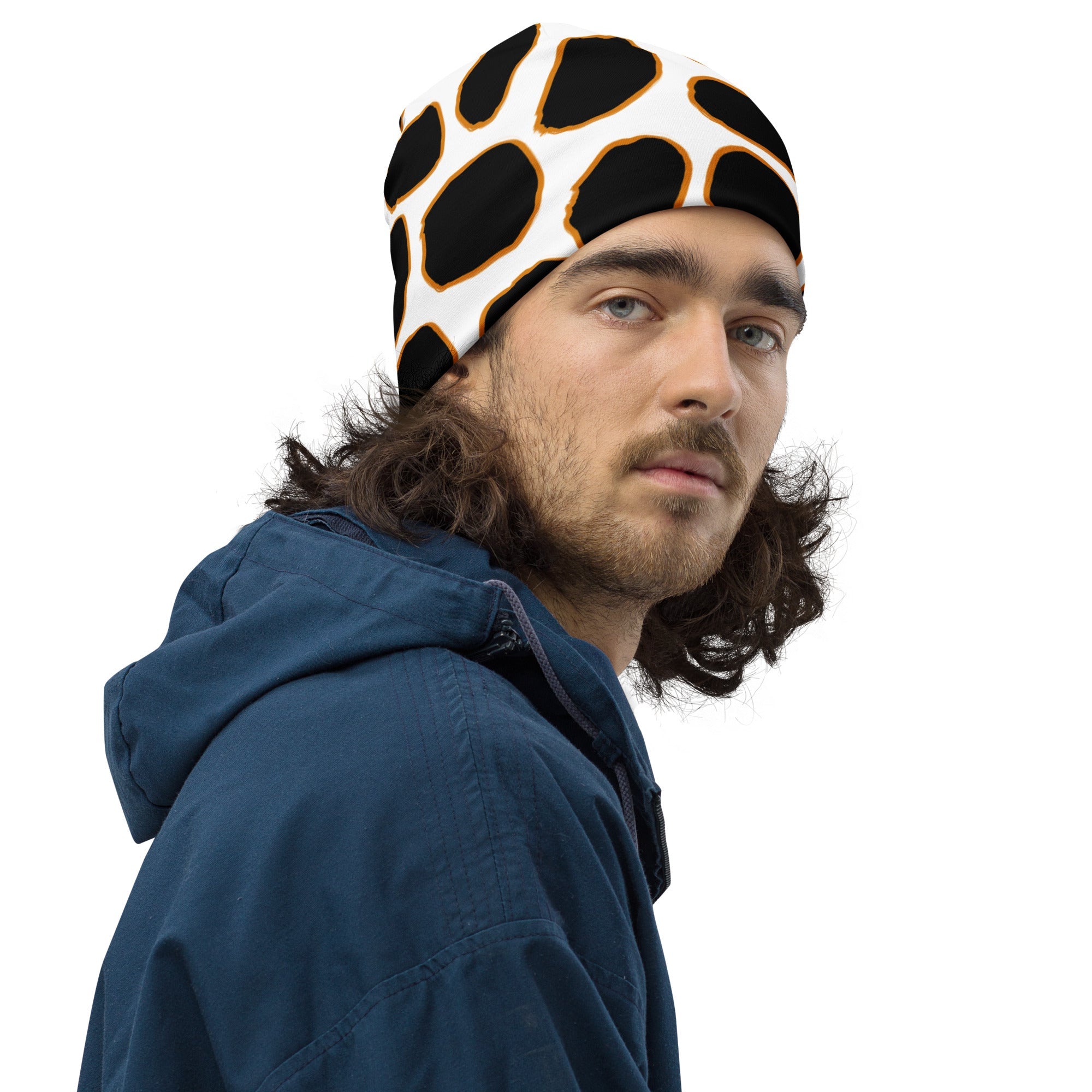 Giraffe Inspired Beanie in White and Black | Camo Colors