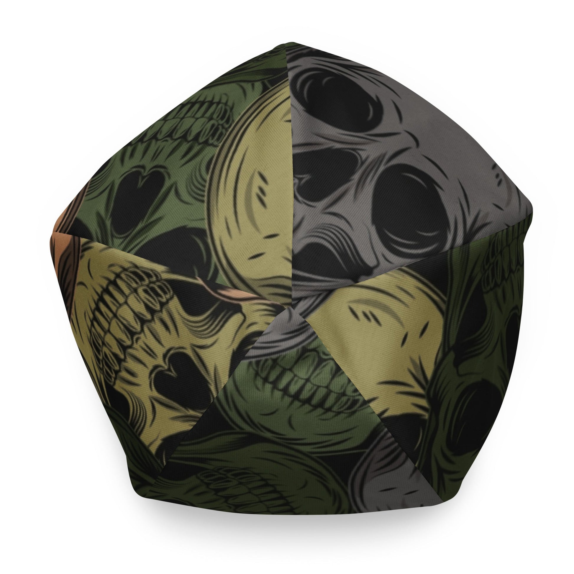 Skulls Print Beanie in Green and Grey | Camo Colors