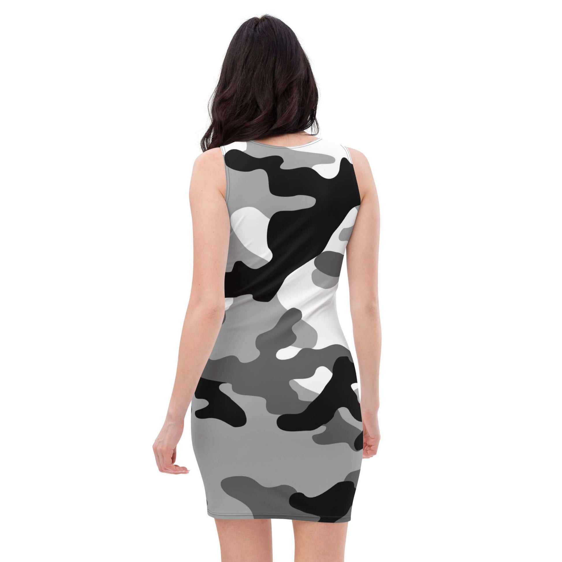Camo Dress | Gray, Black, and White | Tight Bodycon Fit Camo Colors