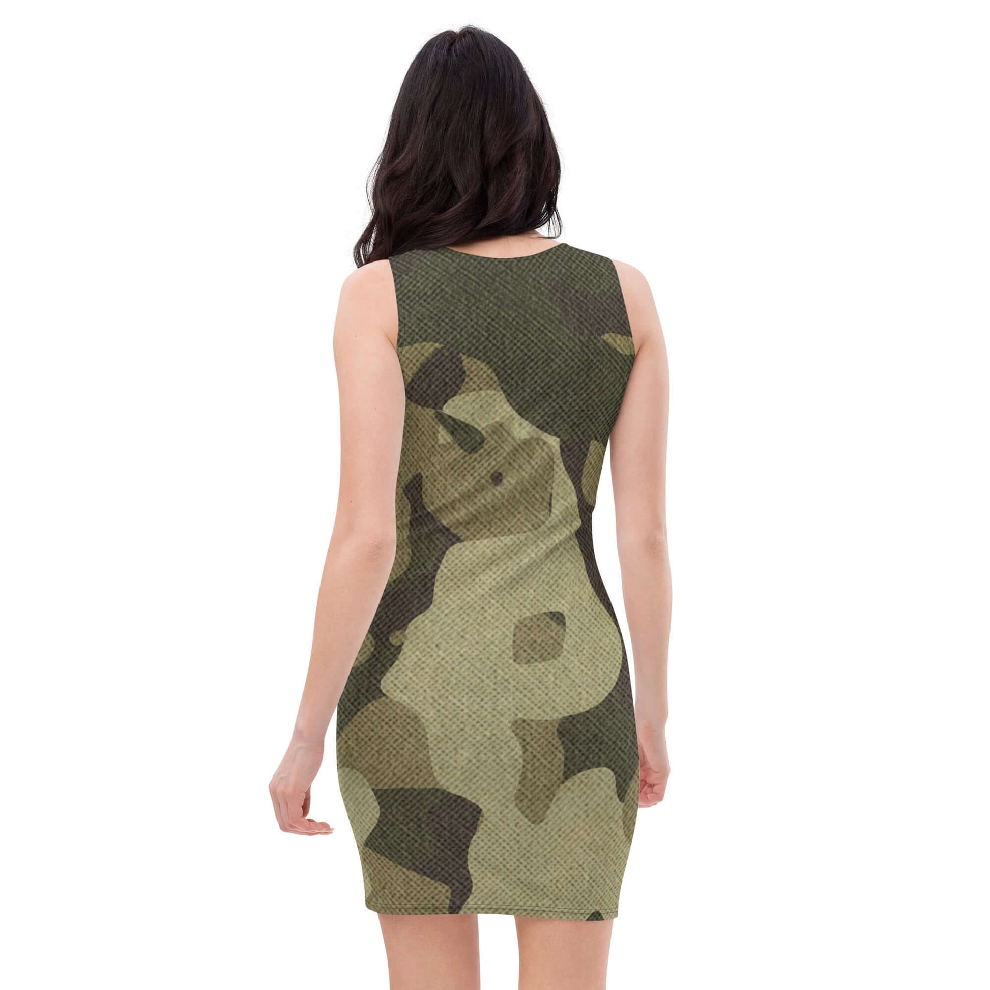 Camo Dress | Green Fabric | Tight Bodycon Fit Camo Colors