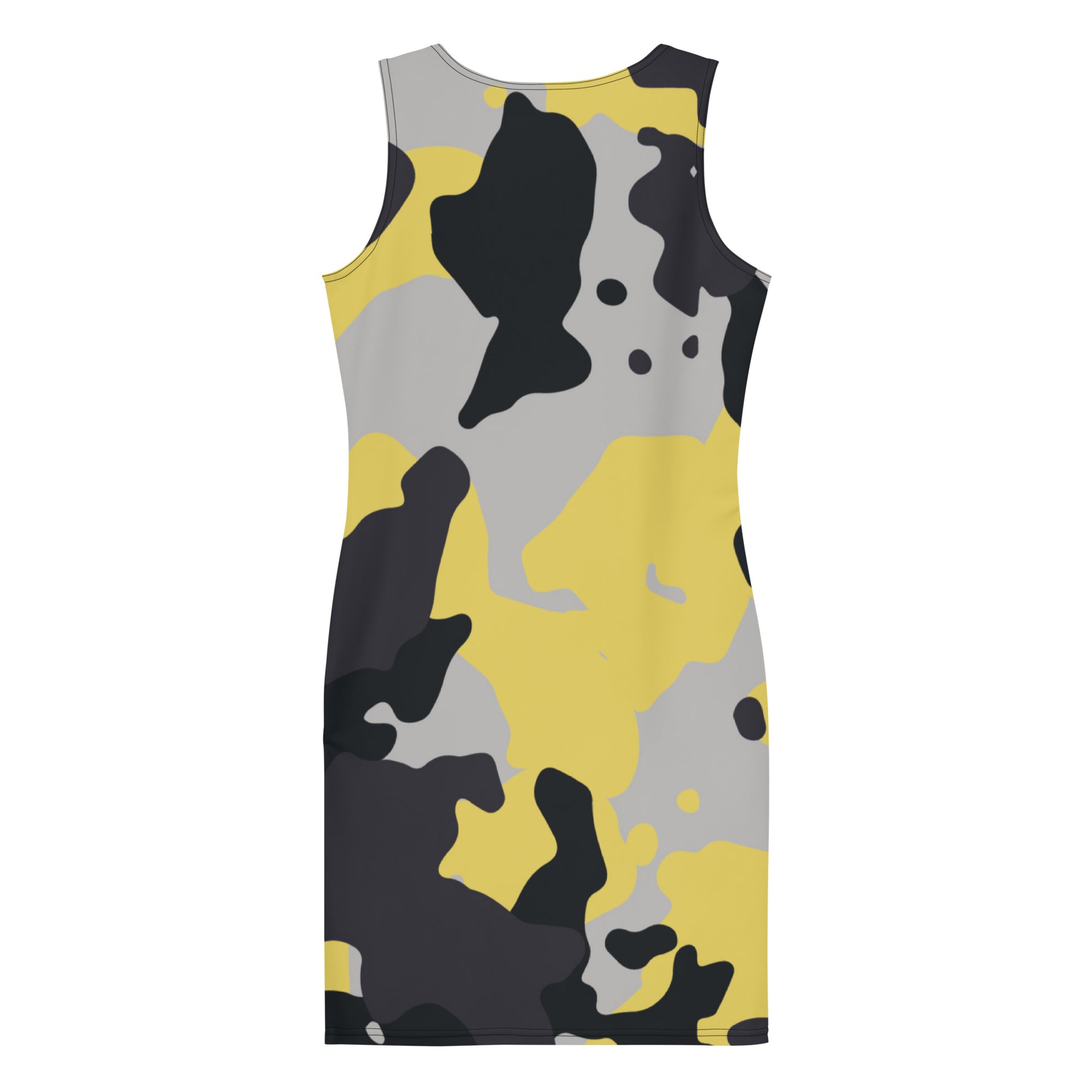 Camo Dress | Yellow, Black, and Silver | Tight Bodycon Fit Camo Colors