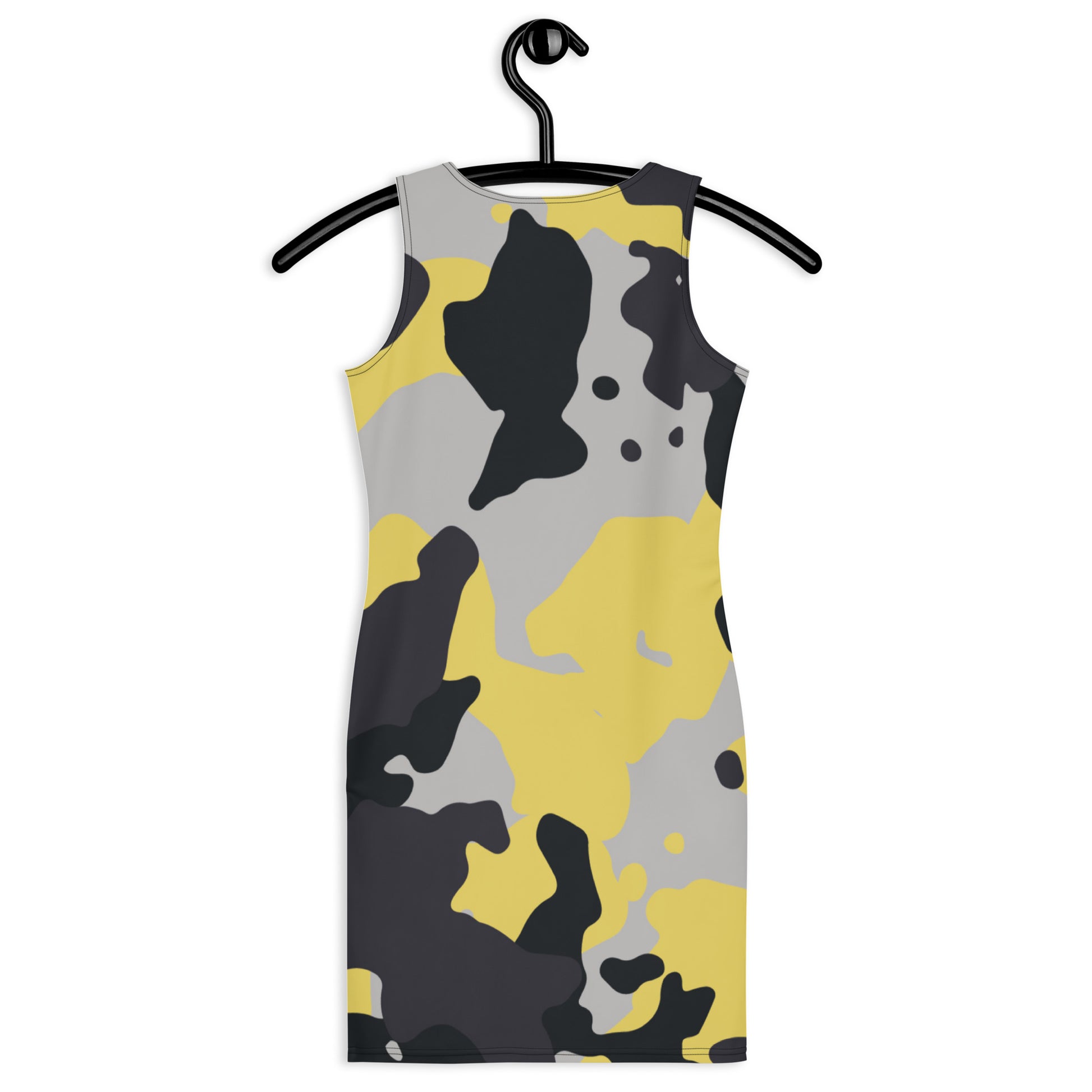 Camo Dress | Yellow, Black, and Silver | Tight Bodycon Fit Camo Colors