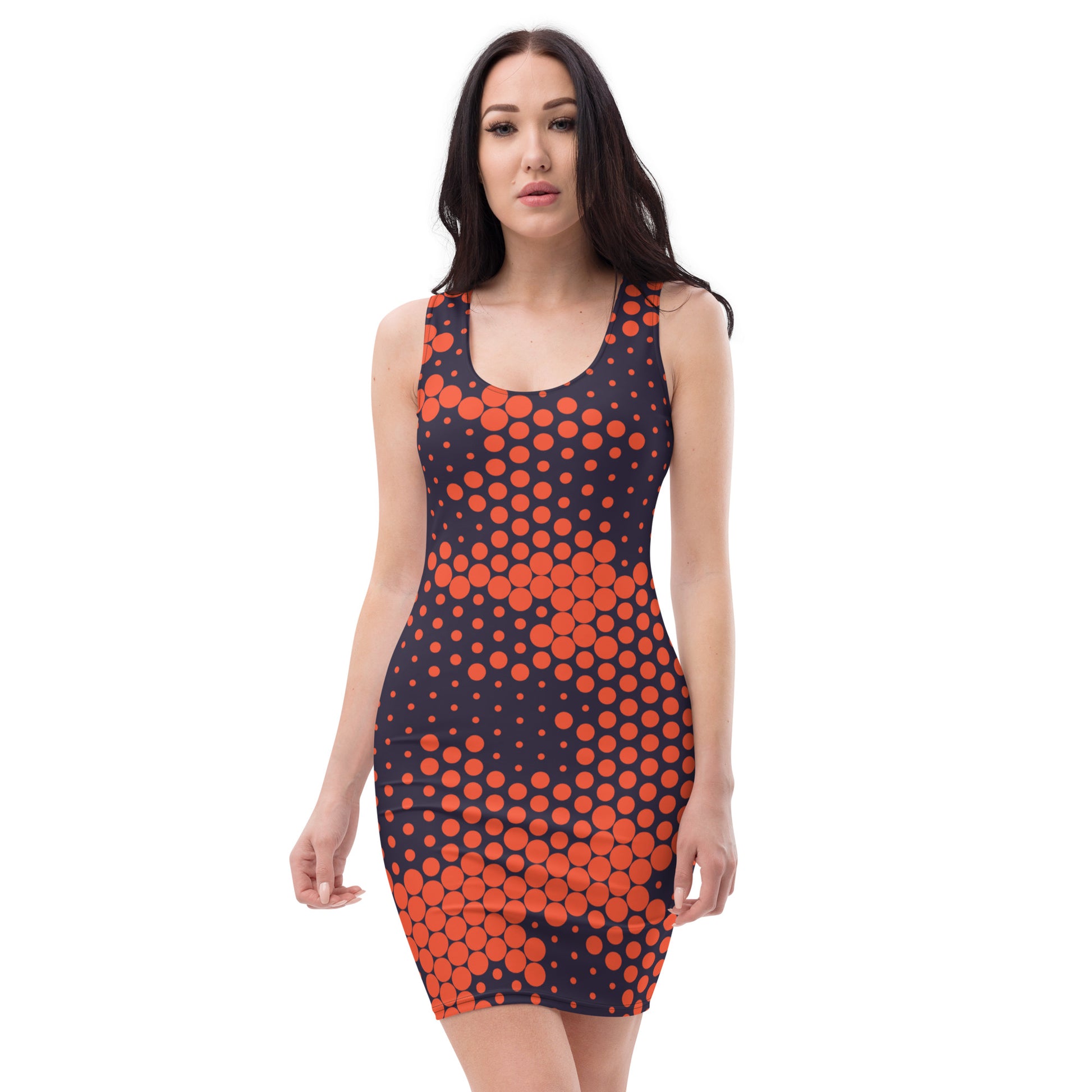 Camo Dress | Orange & Blue Digital | Tight Bodycon Fit Camo Colors