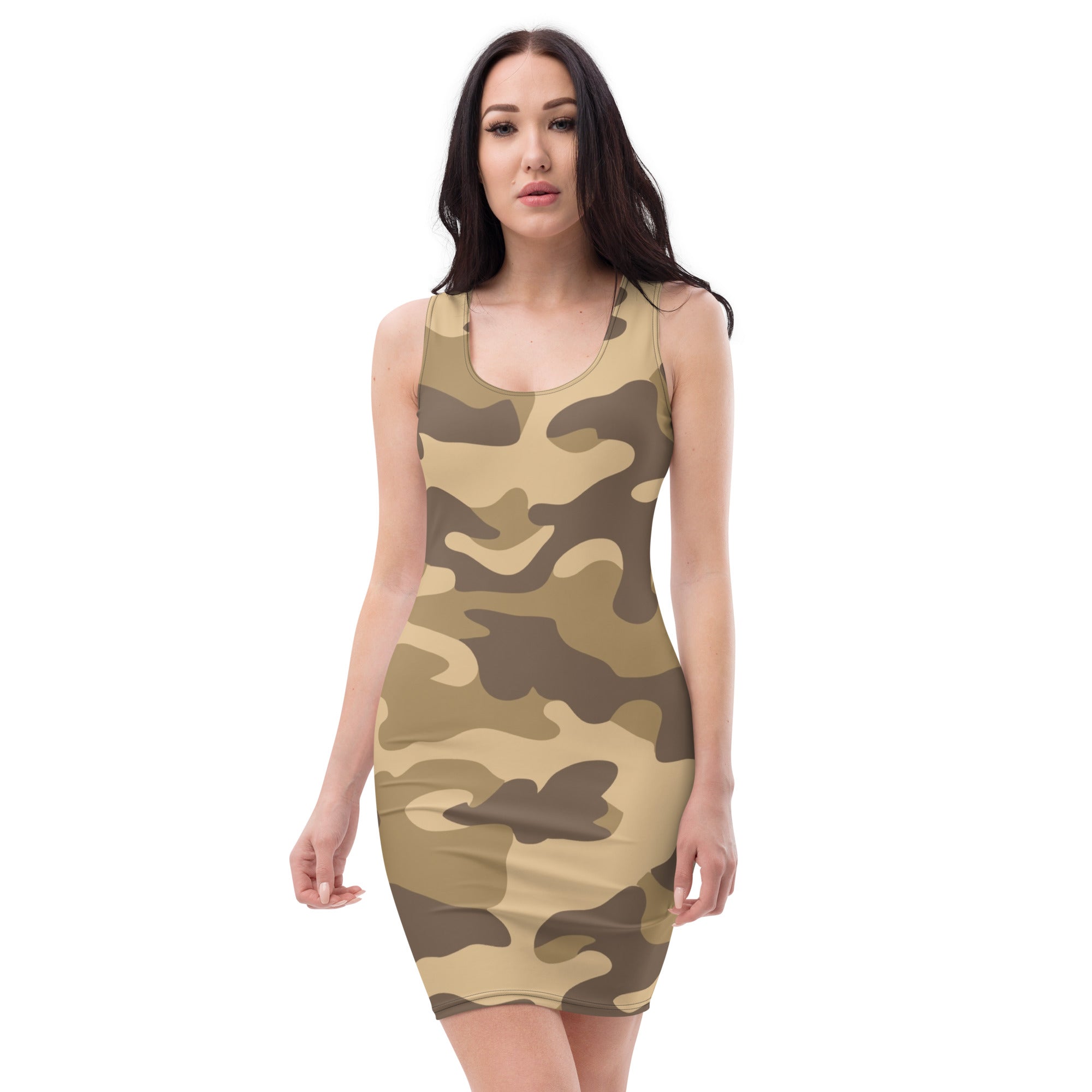 Camo Dress | Khaki | Tight Bodycon Fit Camo Colors