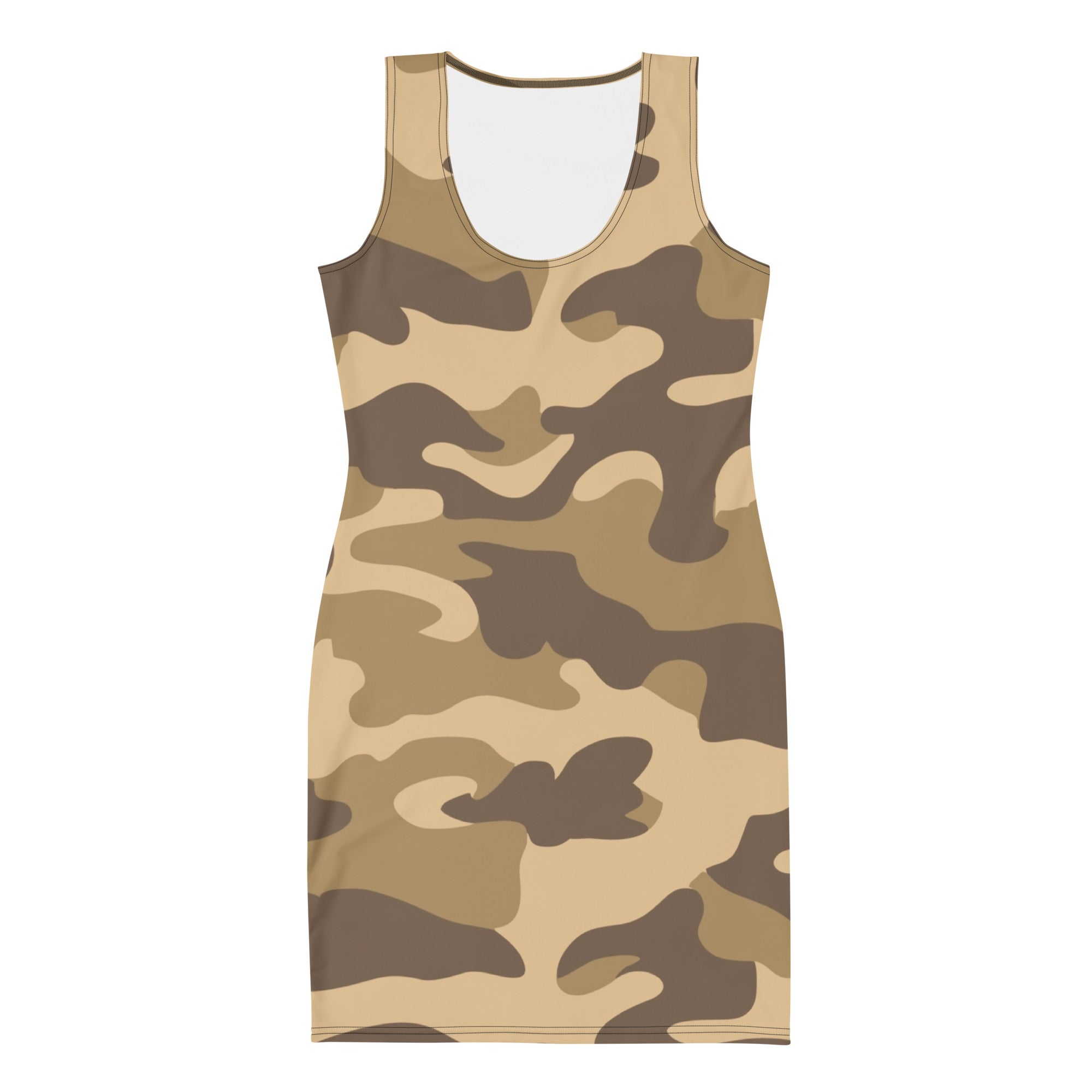 Camo Dress | Khaki | Tight Bodycon Fit Camo Colors