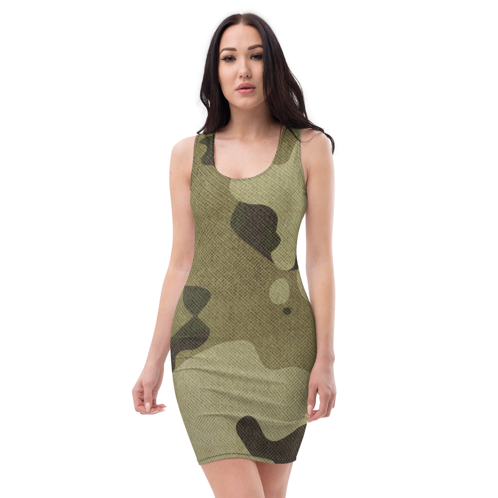 Camo Dress | Green Fabric | Tight Bodycon Fit Camo Colors