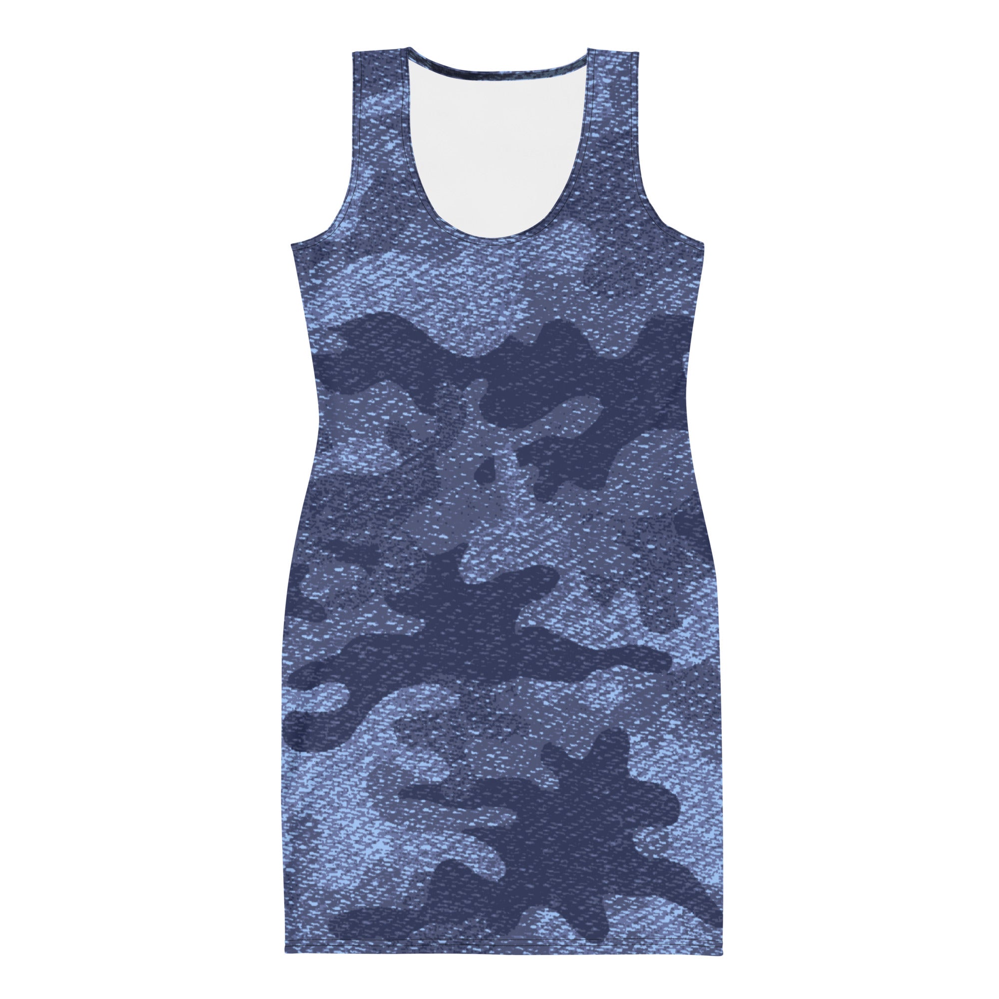 Camo Dress | Denim Blue | Tight Bodycon Fit Camo Colors