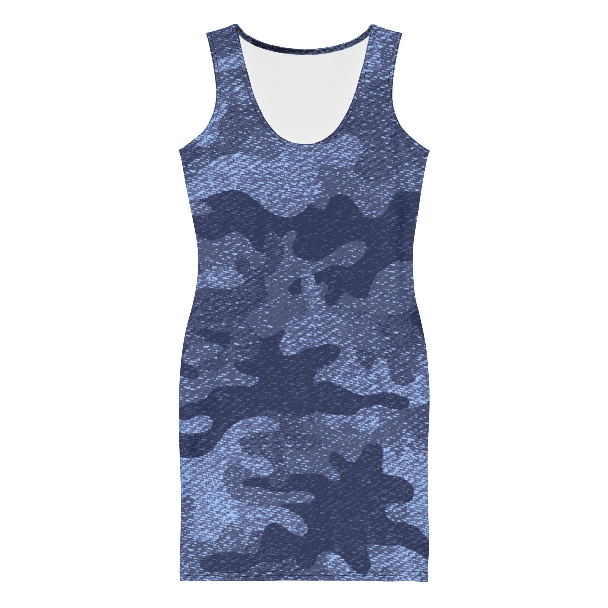 Camo Dress | Denim Blue | Tight Bodycon Fit Camo Colors