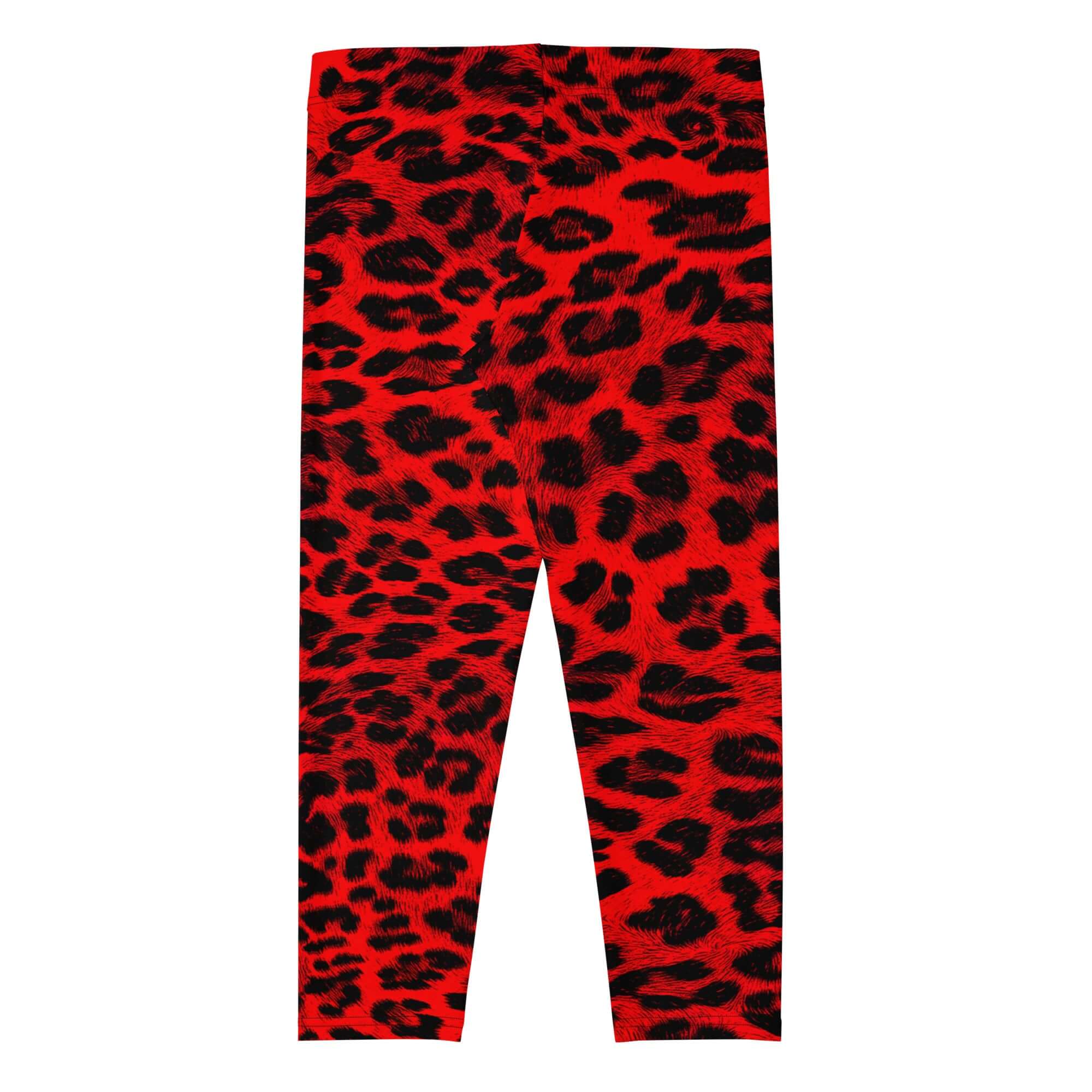 Red Leopard Print Capri Leggings | Camo Colors