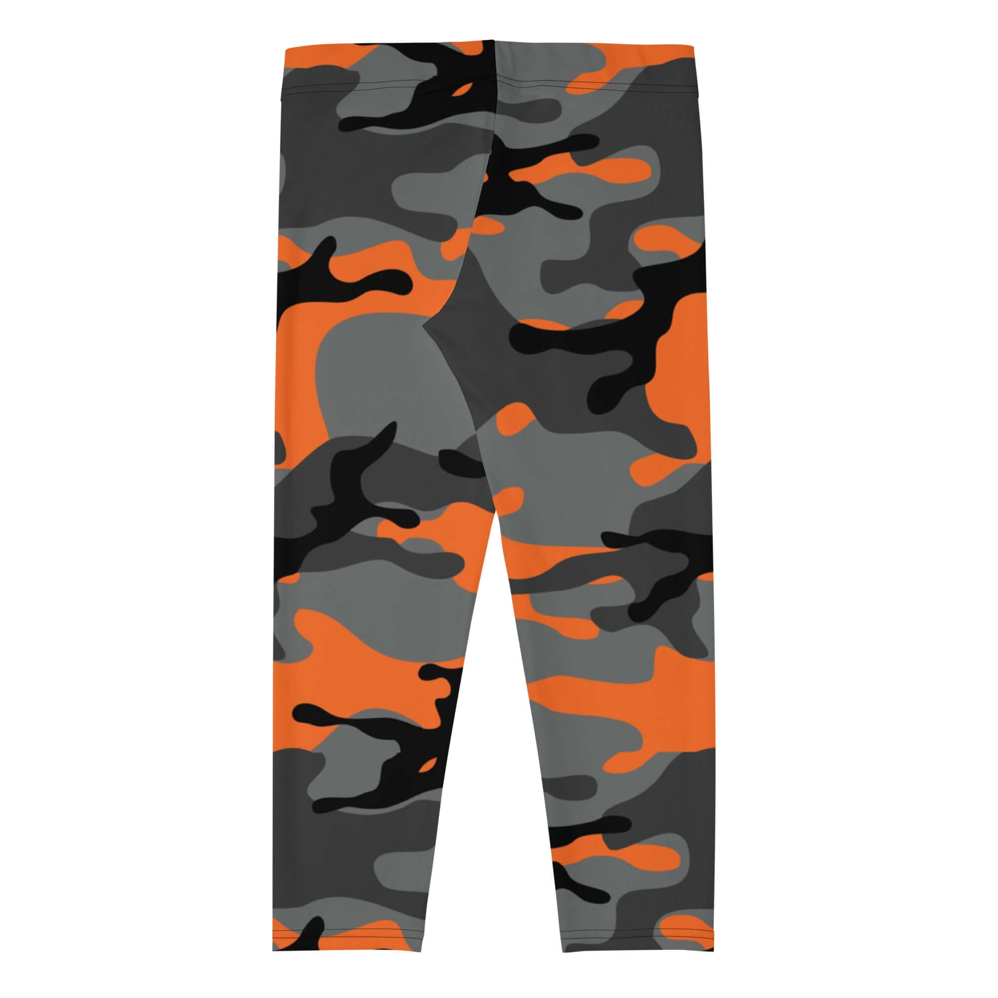 Capri Camo Leggings | Army Style in Black and Orange | Camo Colors