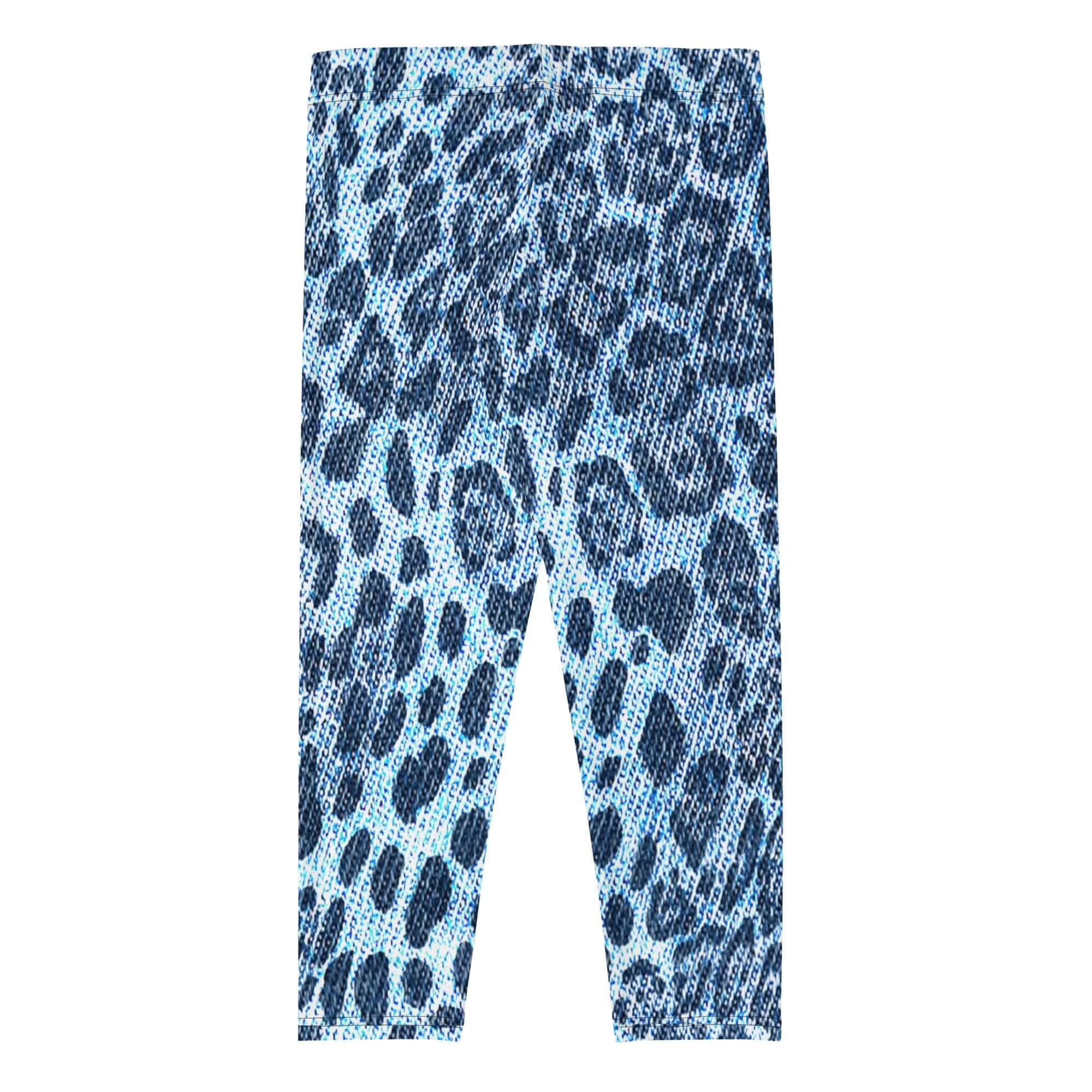 Capri Leggings | Blue Leopard Print | Denim-Style | Camo Colors