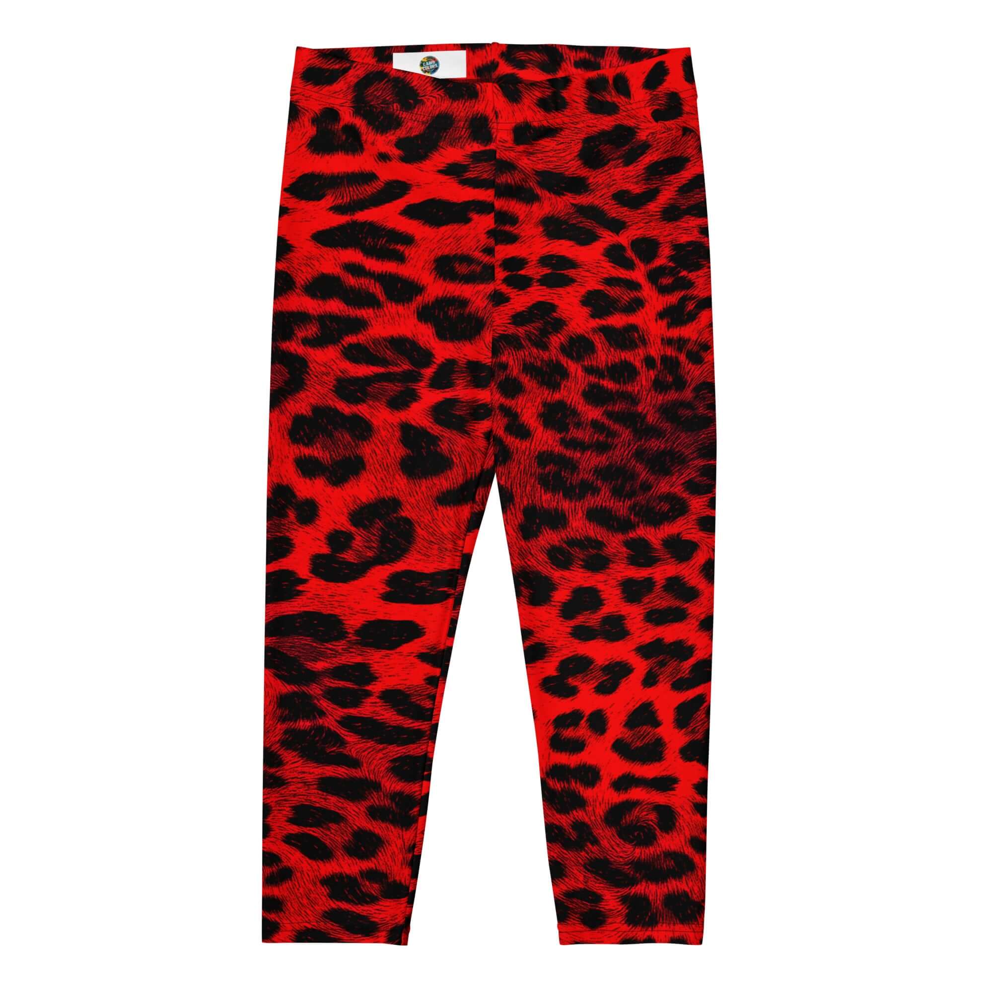 Red Leopard Print Capri Leggings | Camo Colors
