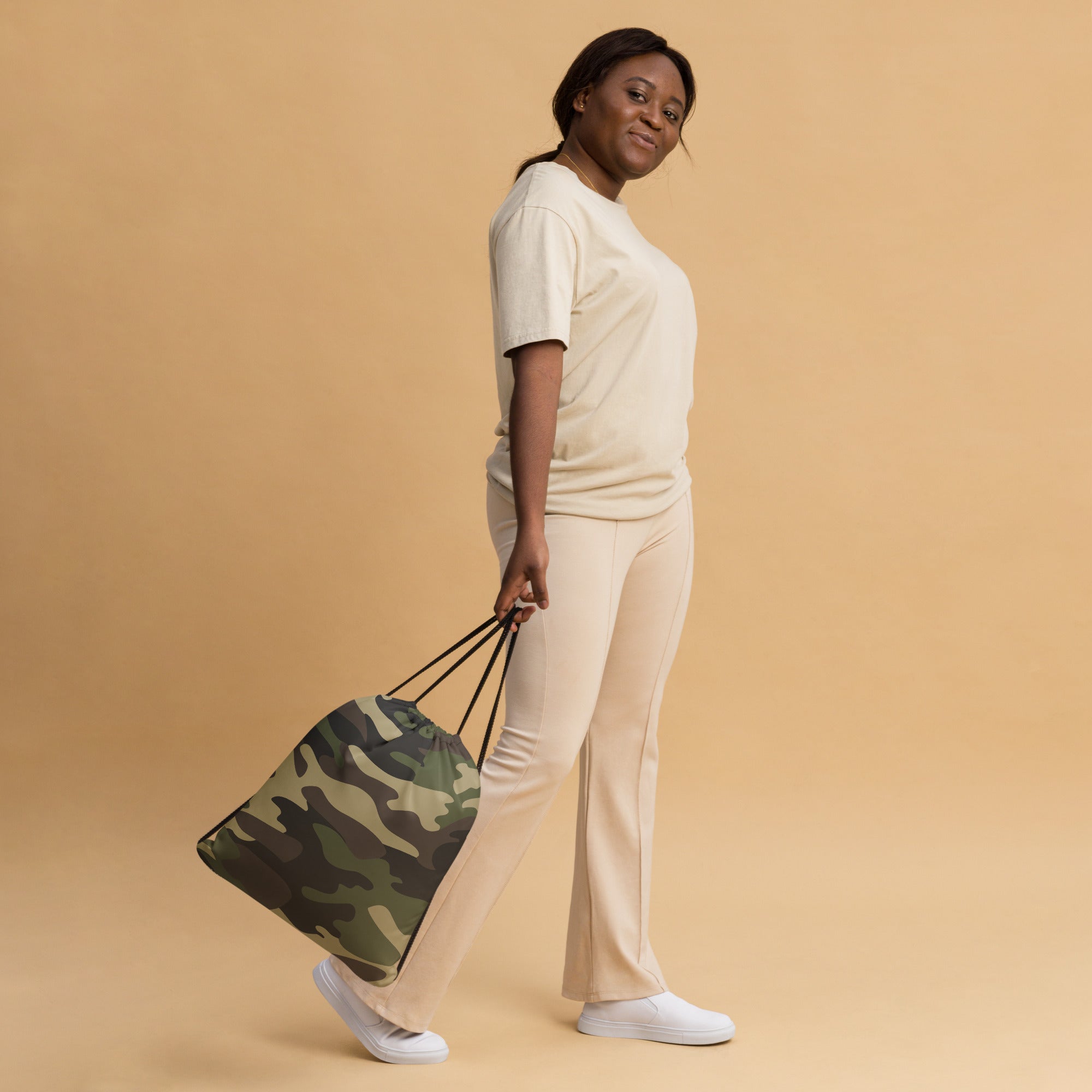 Drawstring Bag | Classic Green Camouflage Camo Colors