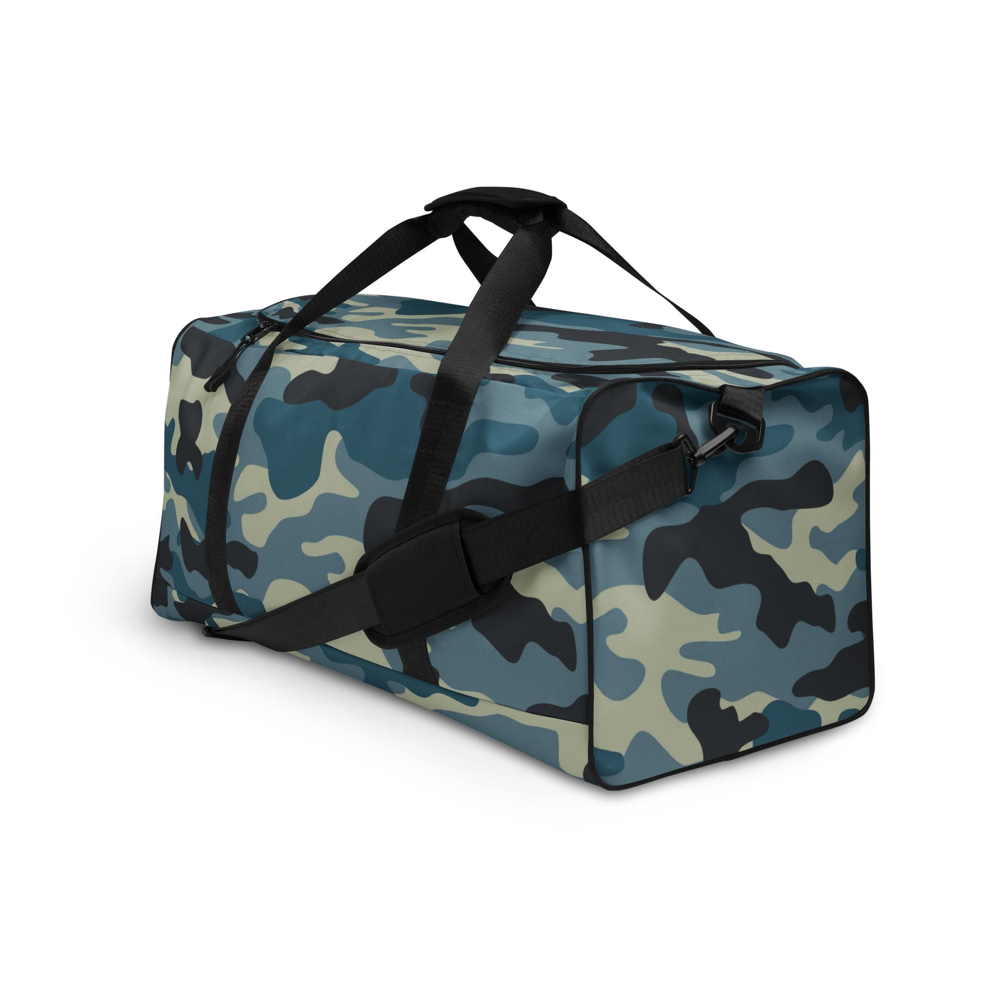 Premium Quality Duffle Bag in Shades of Blue & Charcoal Camo | Camo Colors