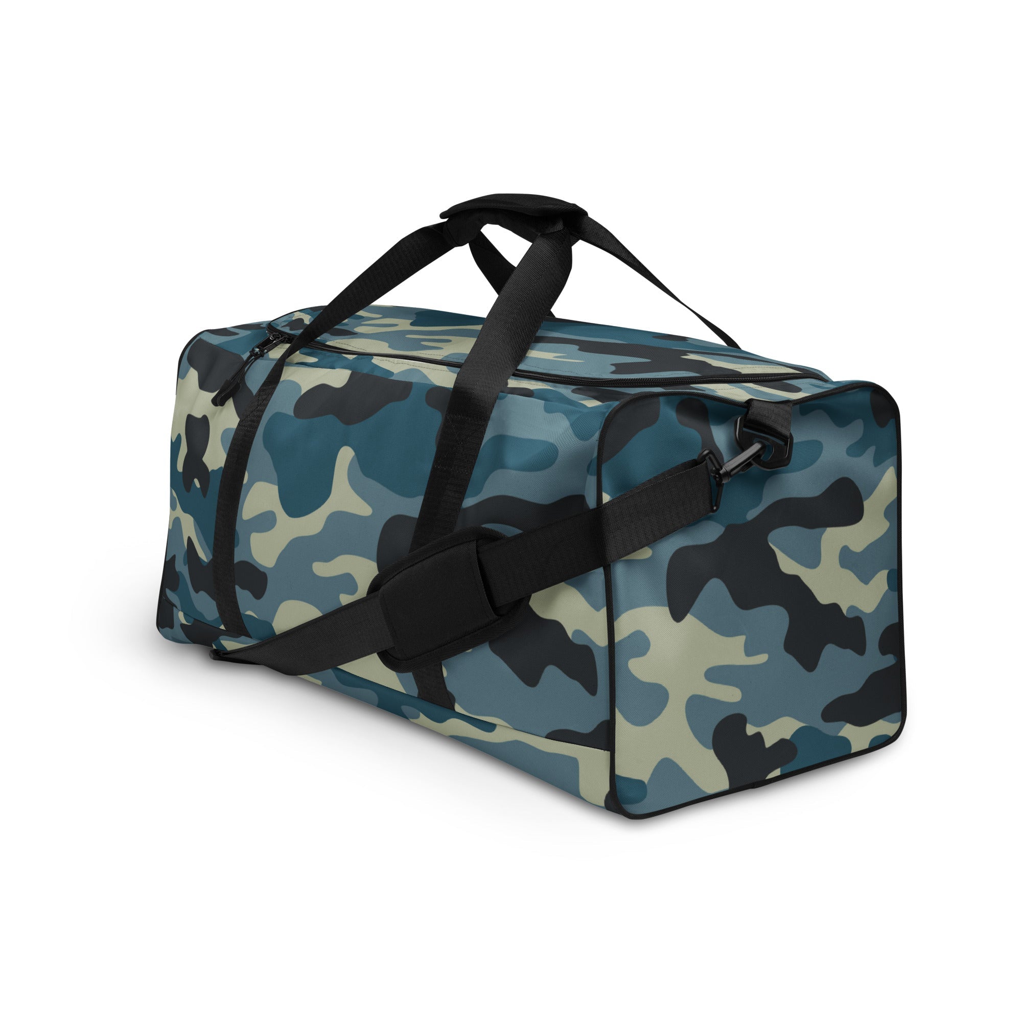 Premium Quality Duffle Bag in Shades of Blue & Charcoal Camo | Camo Colors