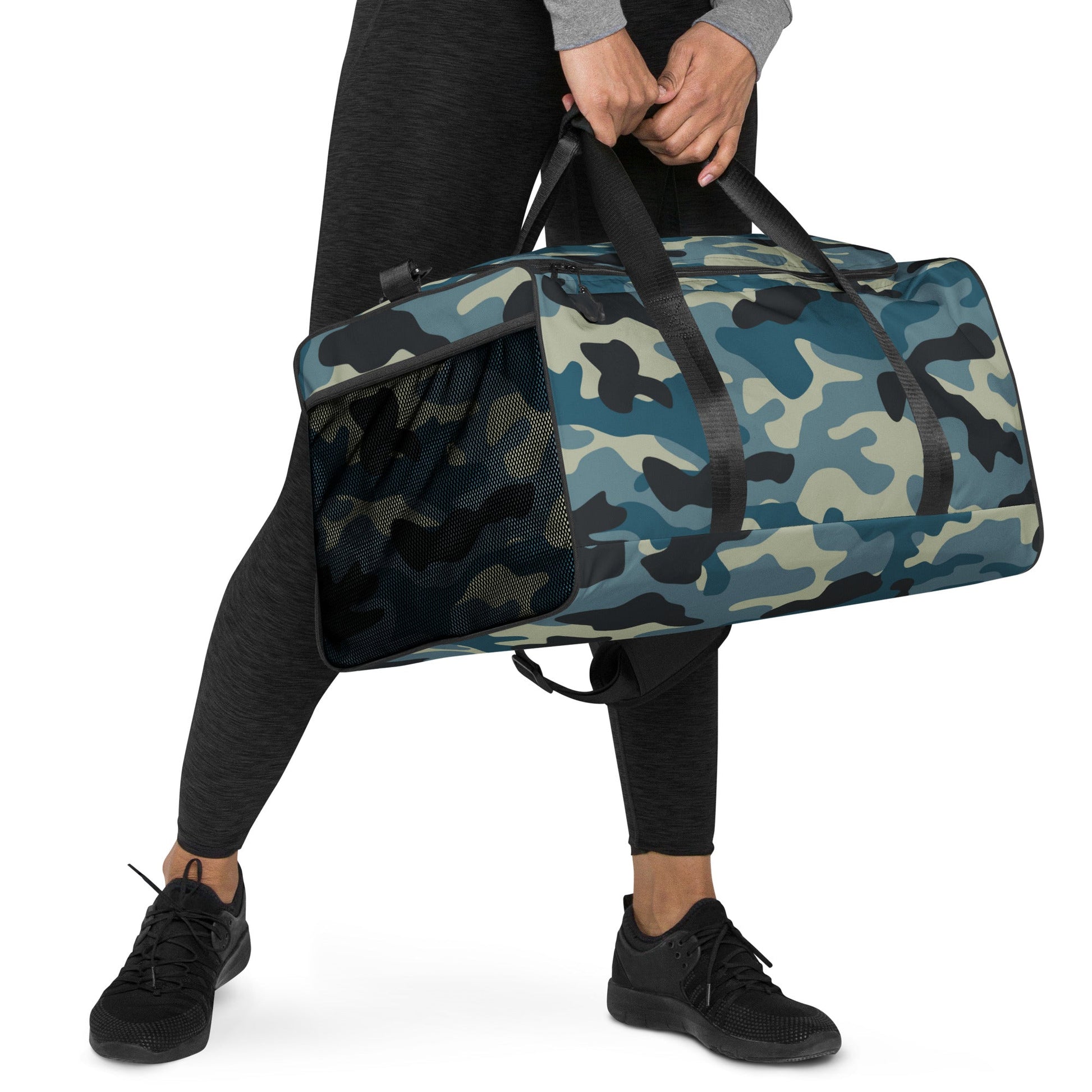 Premium Quality Duffle Bag in Shades of Blue & Charcoal Camo | Camo Colors