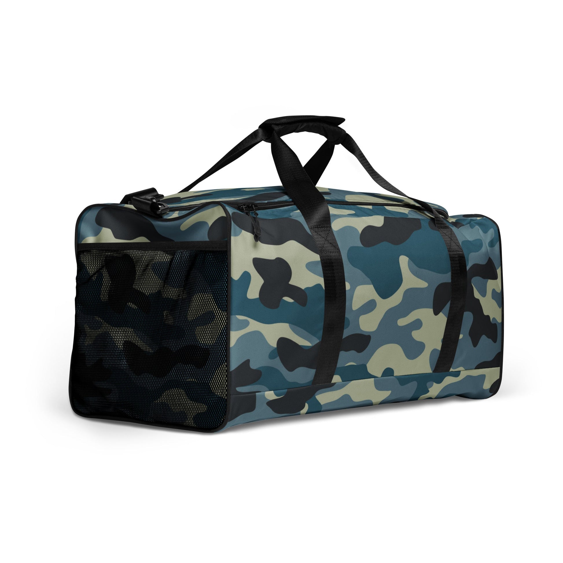 Premium Quality Duffle Bag in Shades of Blue & Charcoal Camo | Camo Colors
