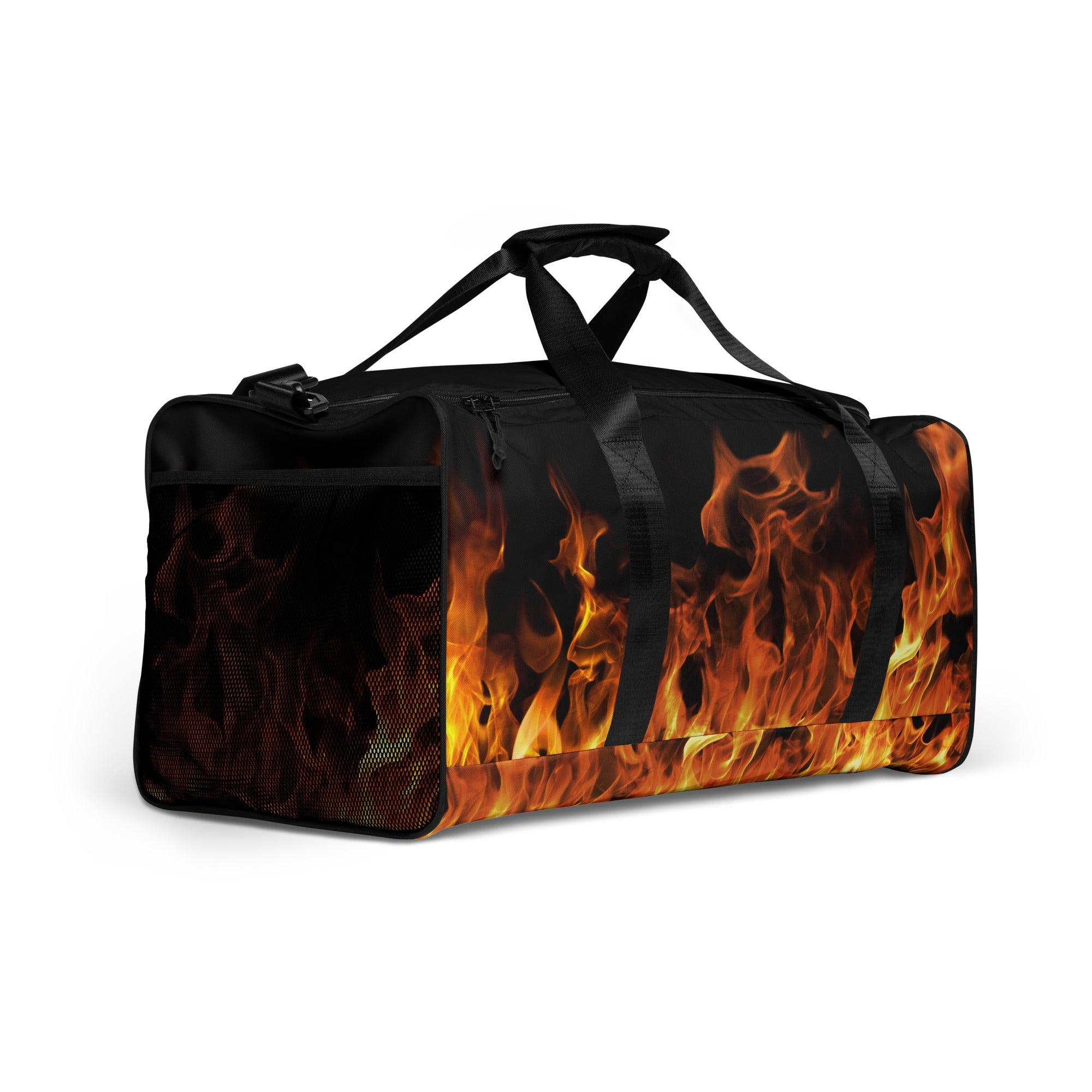 Blazing Flames Duffle Bag | Premium Gym Bag for Style & Performance | Camo Colors