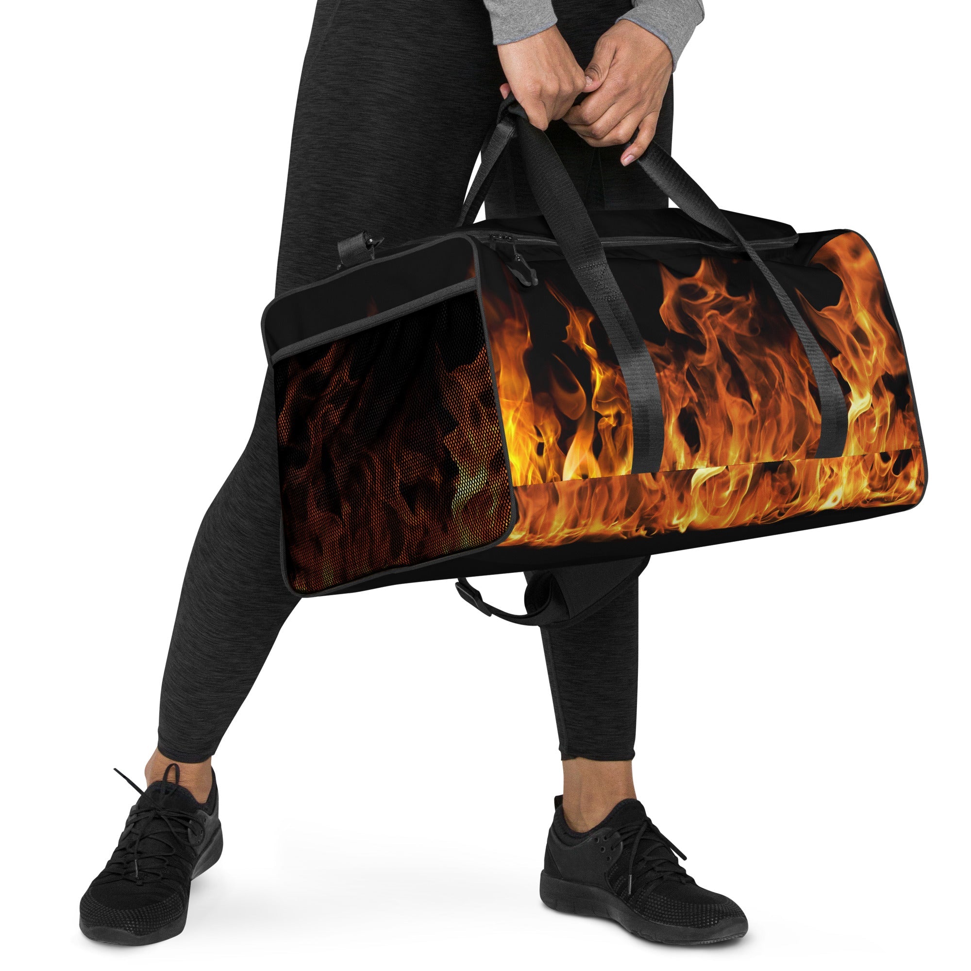 Blazing Flames Duffle Bag | Premium Gym Bag for Style & Performance | Camo Colors