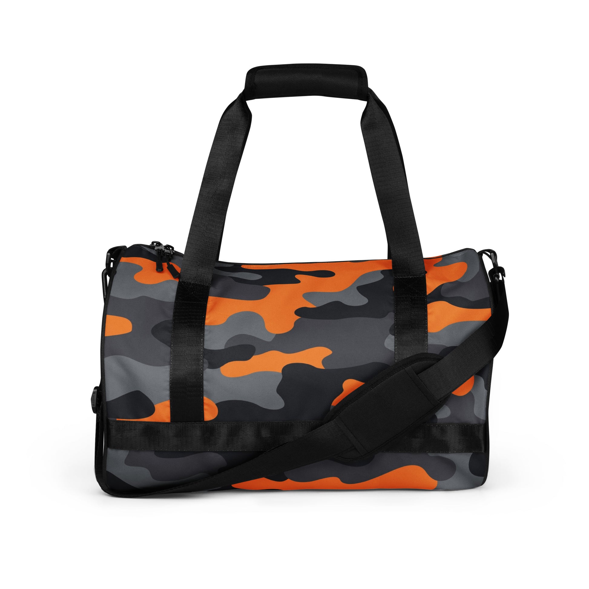 Camo Gym Bag | Orange, Black & Gray Camo Colors