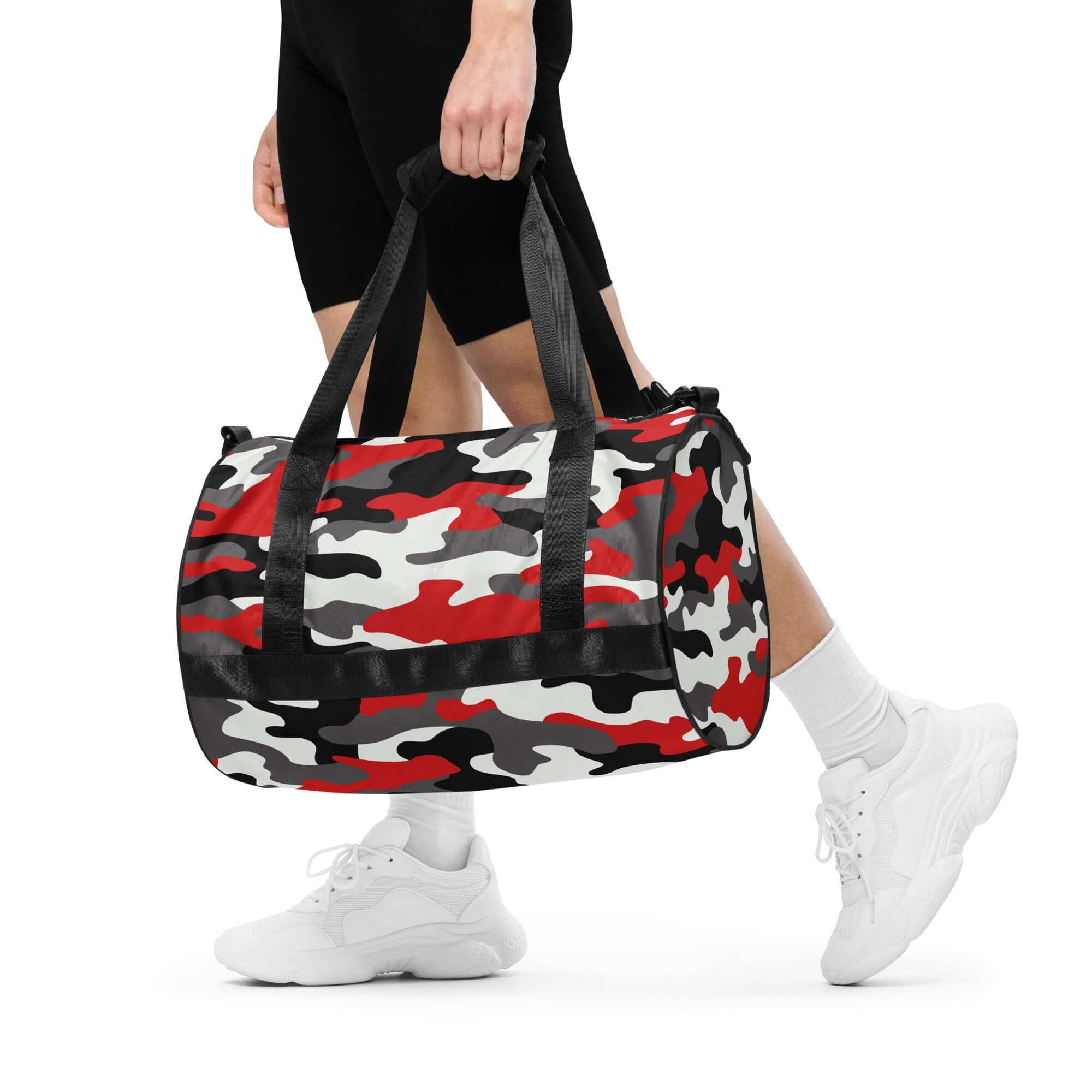 Camo Gym Bag | Red, Black, and White Camo Colors