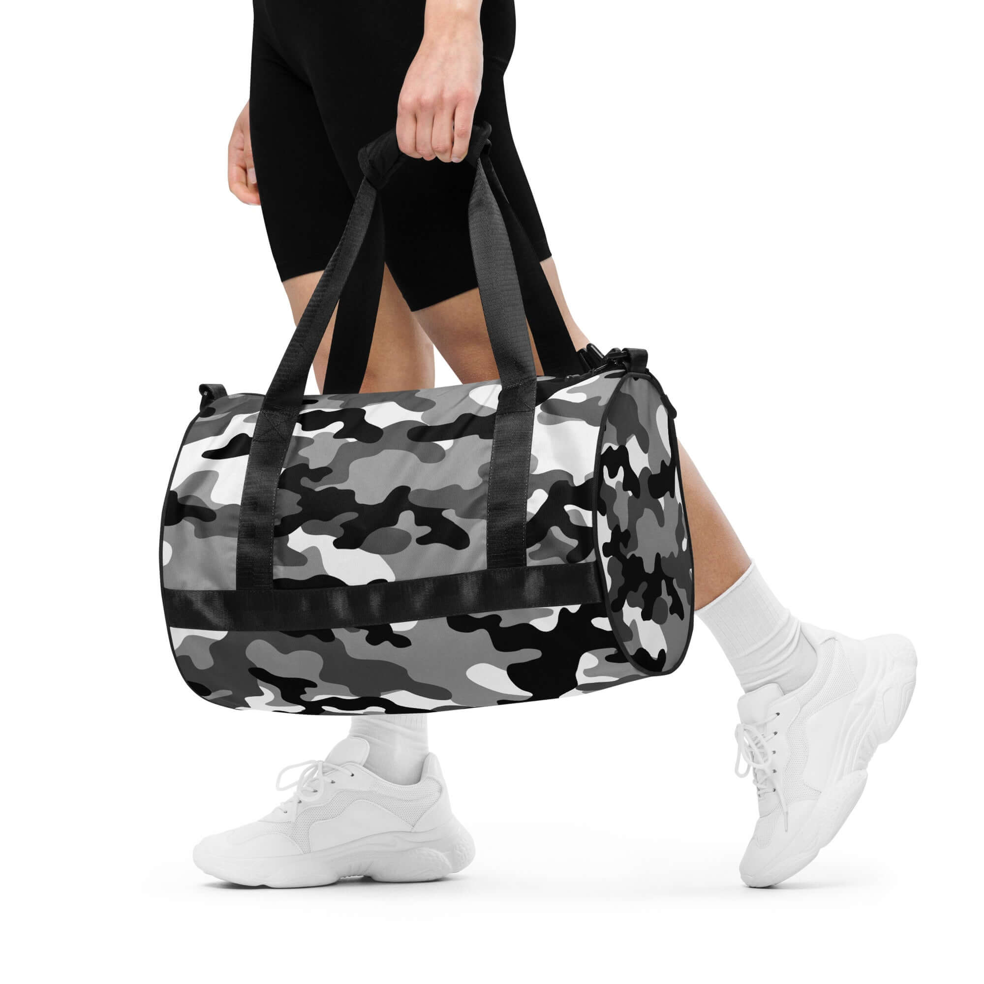Camo Gym Bag | Black, White & Gray Camouflage Camo Colors