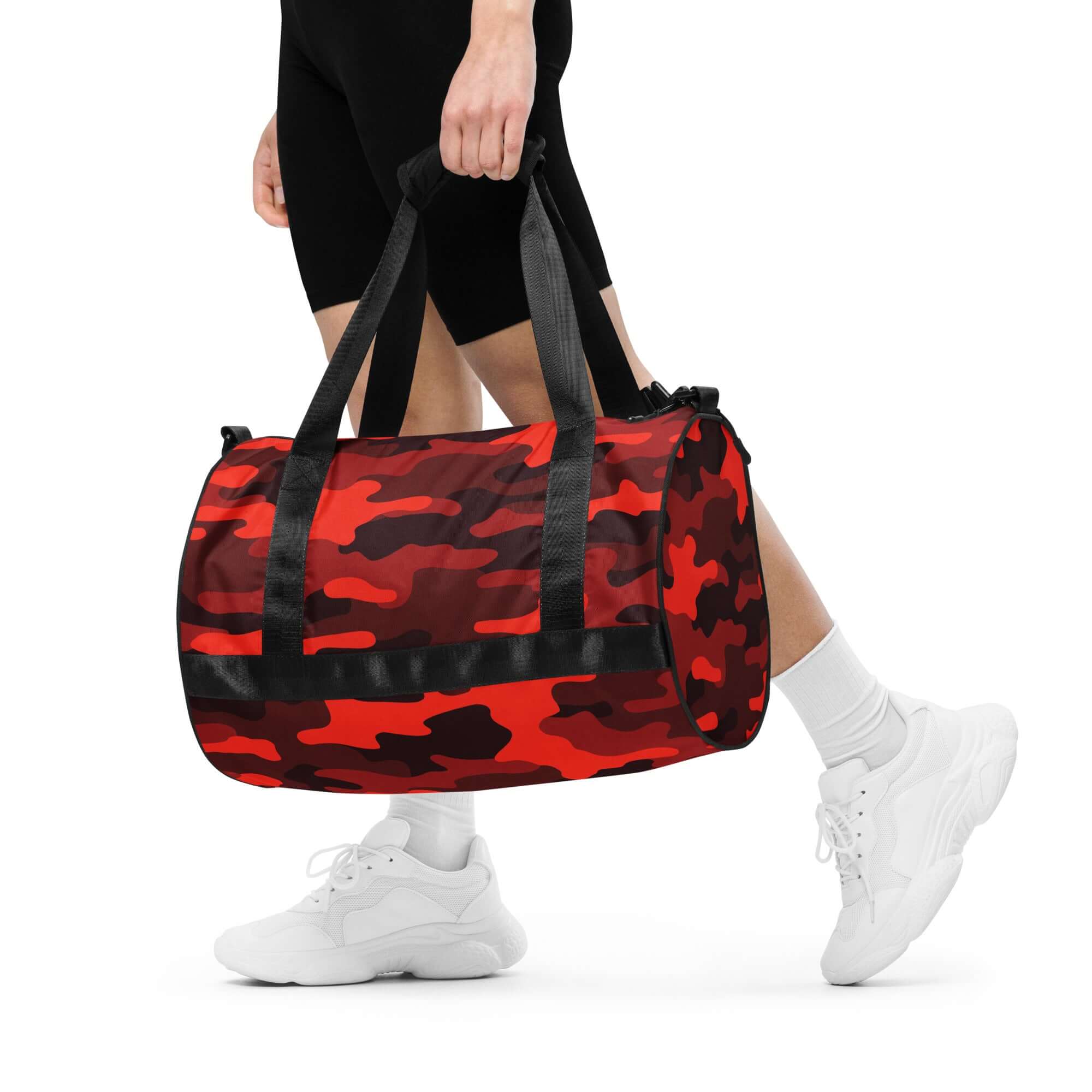 Camo Gym Bag | Scarlet Red & Black Camouflage Camo Colors