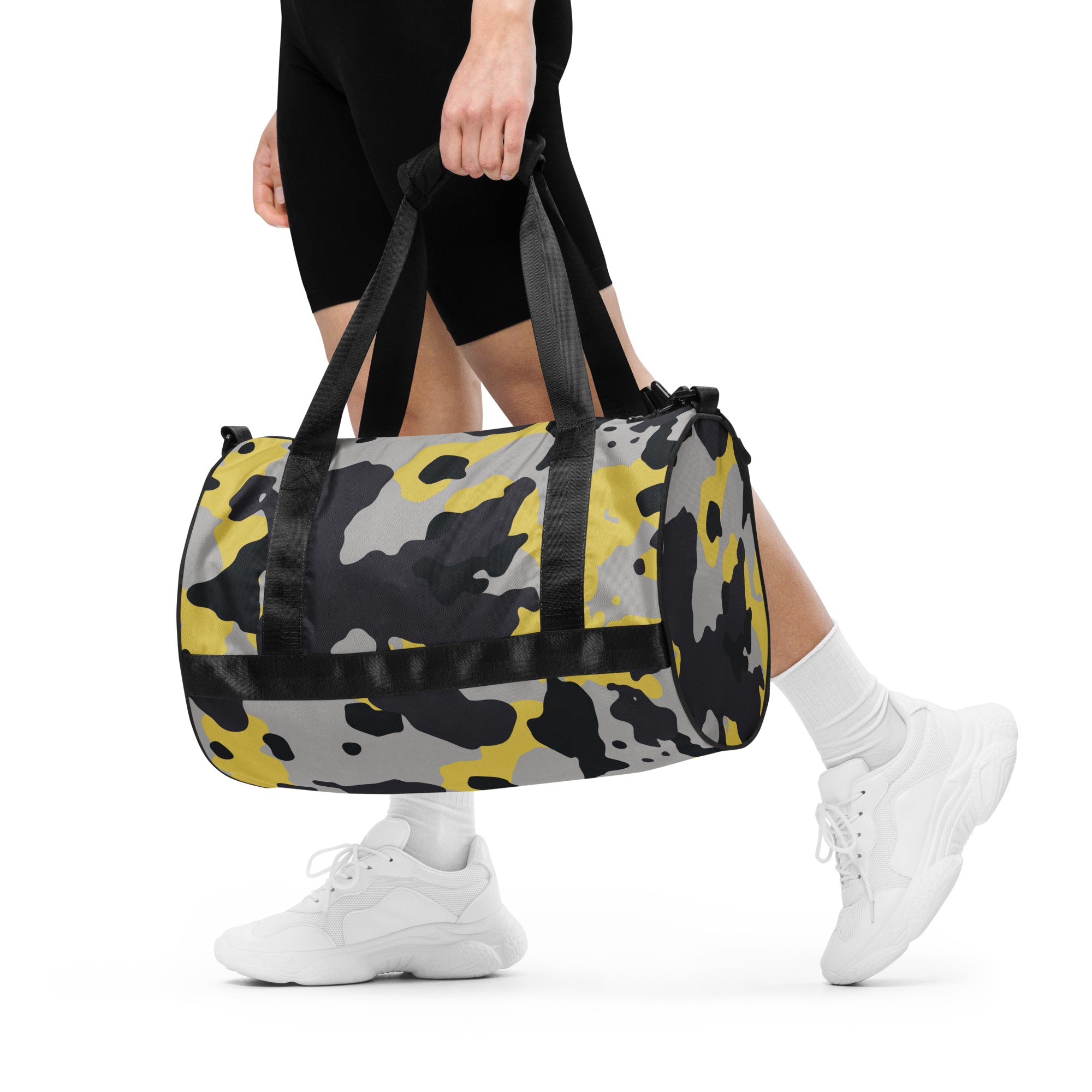 Camo Gym Bag | Yellow, Black, and Silver Camo Colors