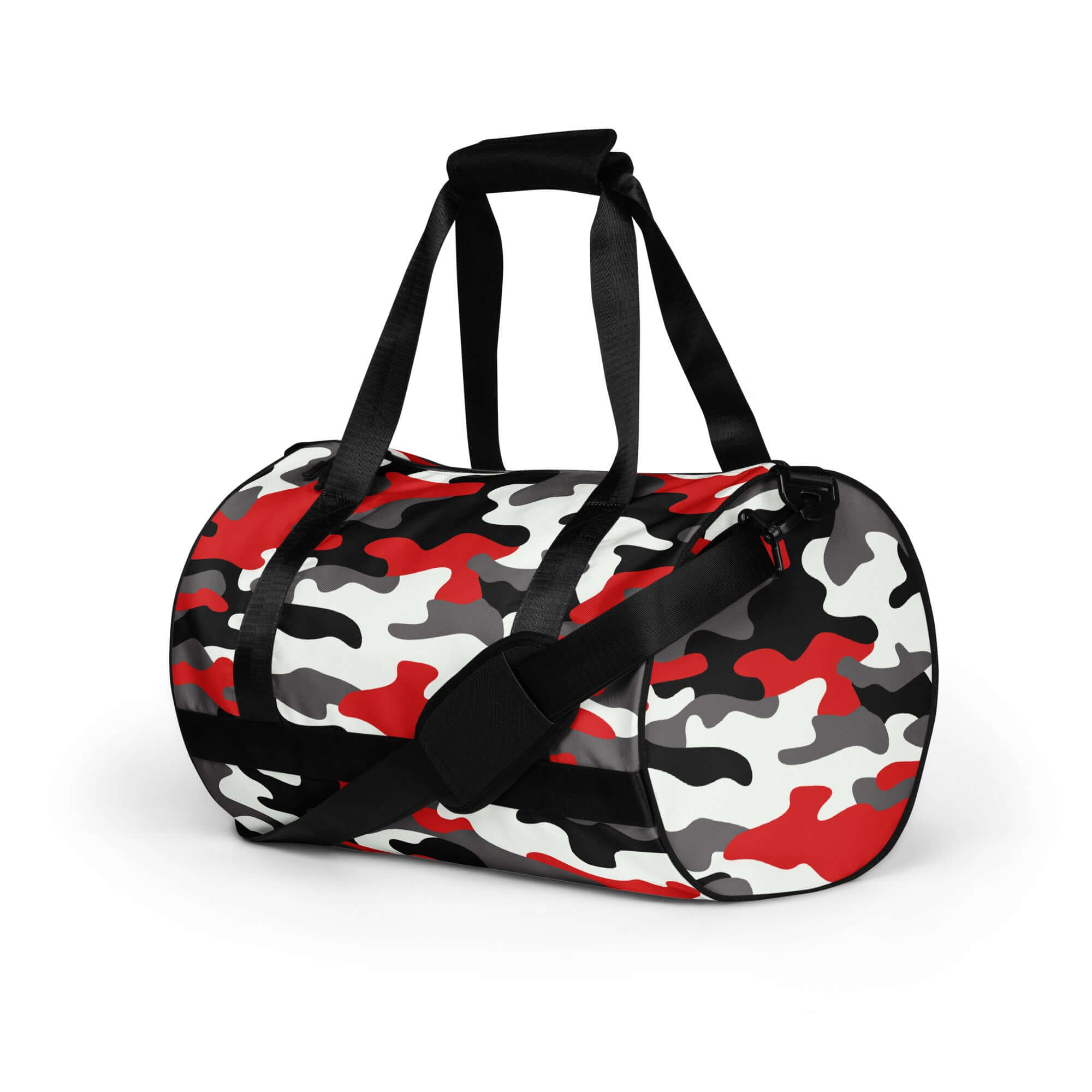 Camo Gym Bag | Red, Black, and White Camo Colors