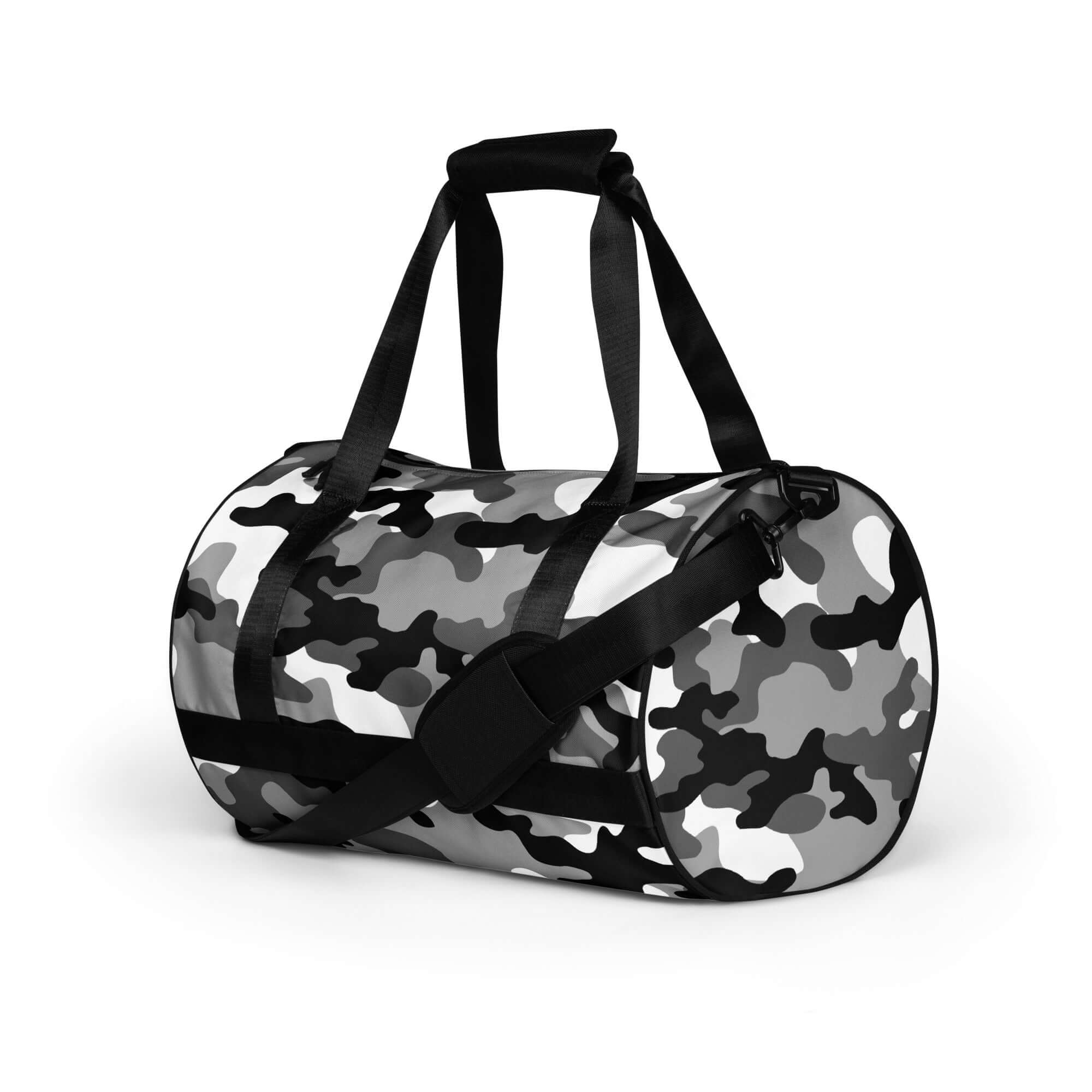 Camo Gym Bag | Black, White & Gray Camouflage Camo Colors